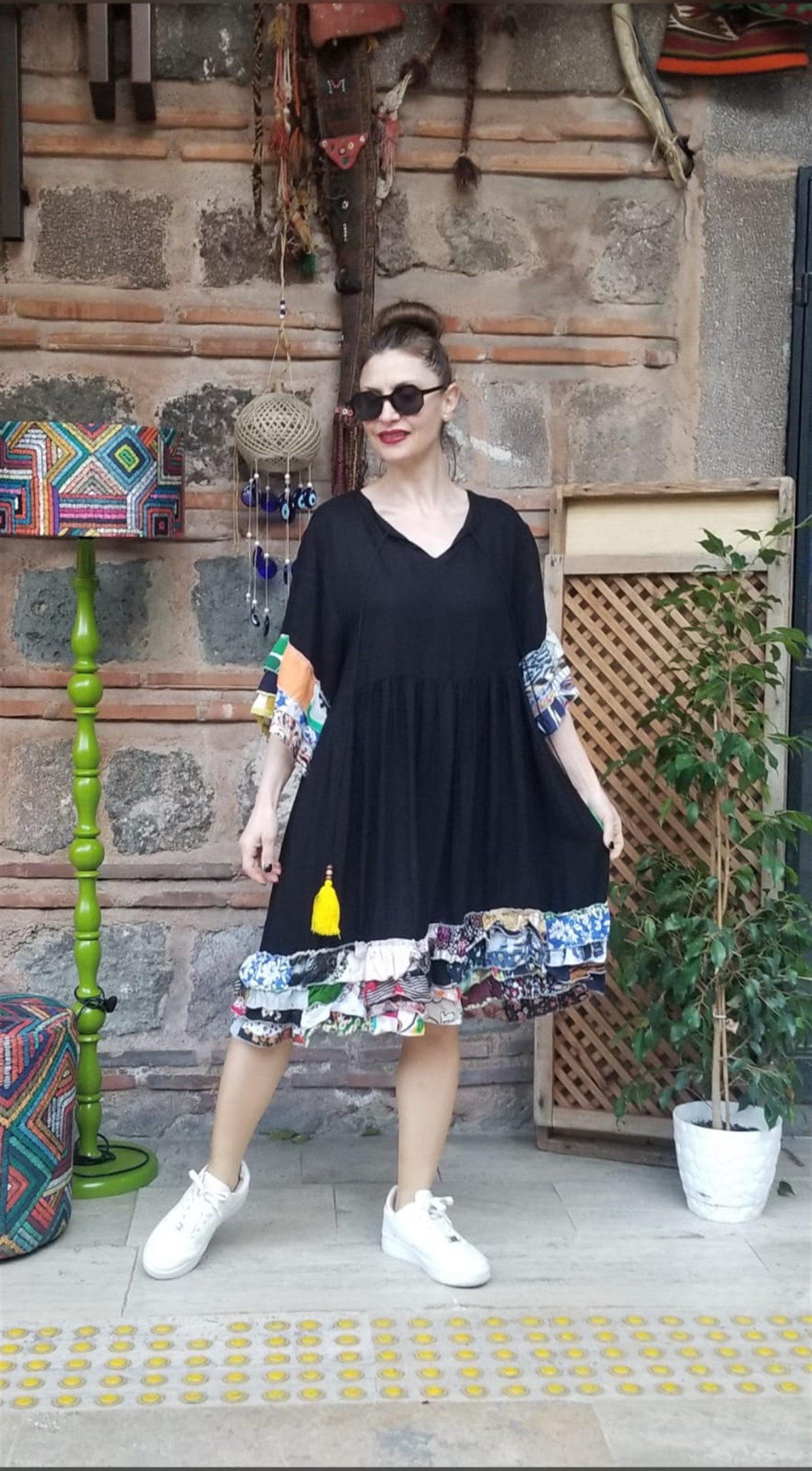 Bohem Tarzı Siyah Elbise