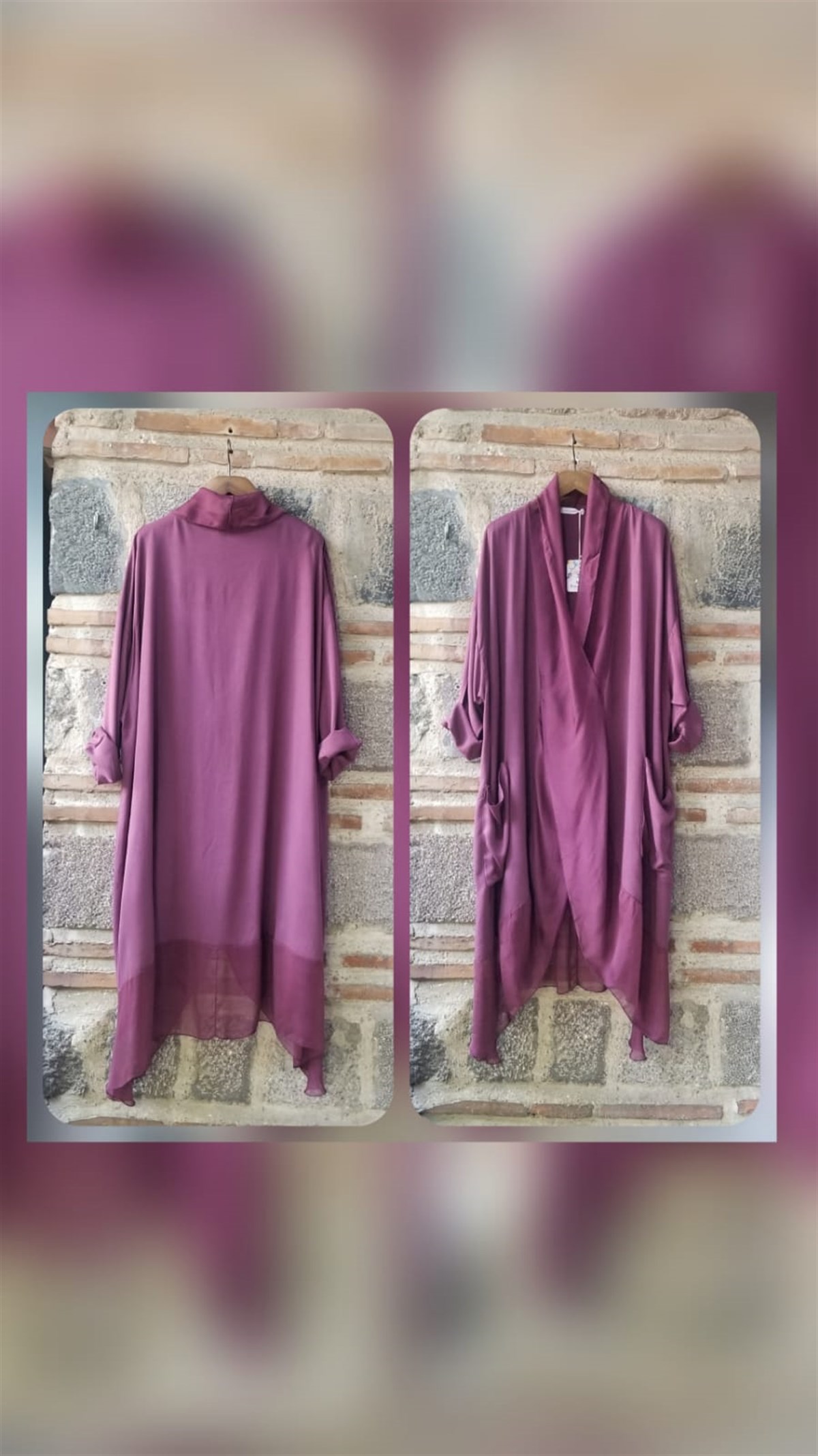 Bordo Venüs Tunik (Ön Kısmı İpek )