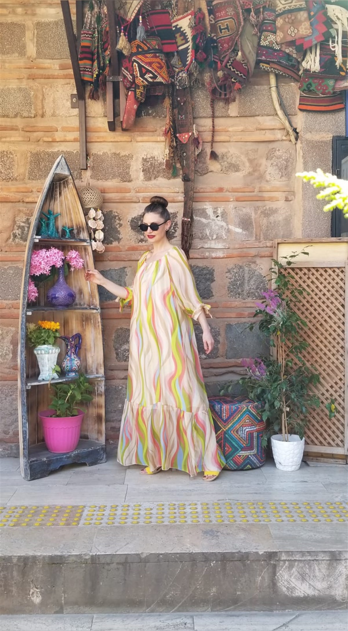 Gökkuşağı İpek İçi Astarlı Elbise