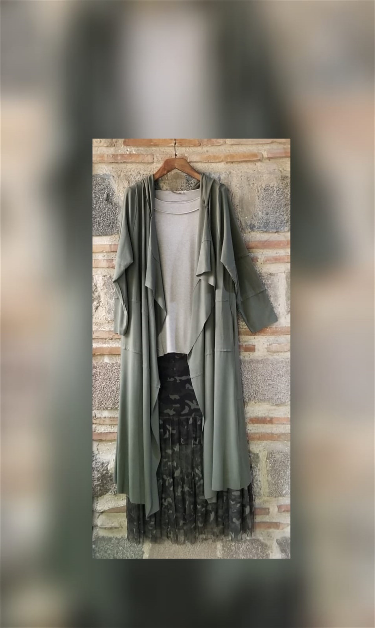 Haki Triko Kaftan