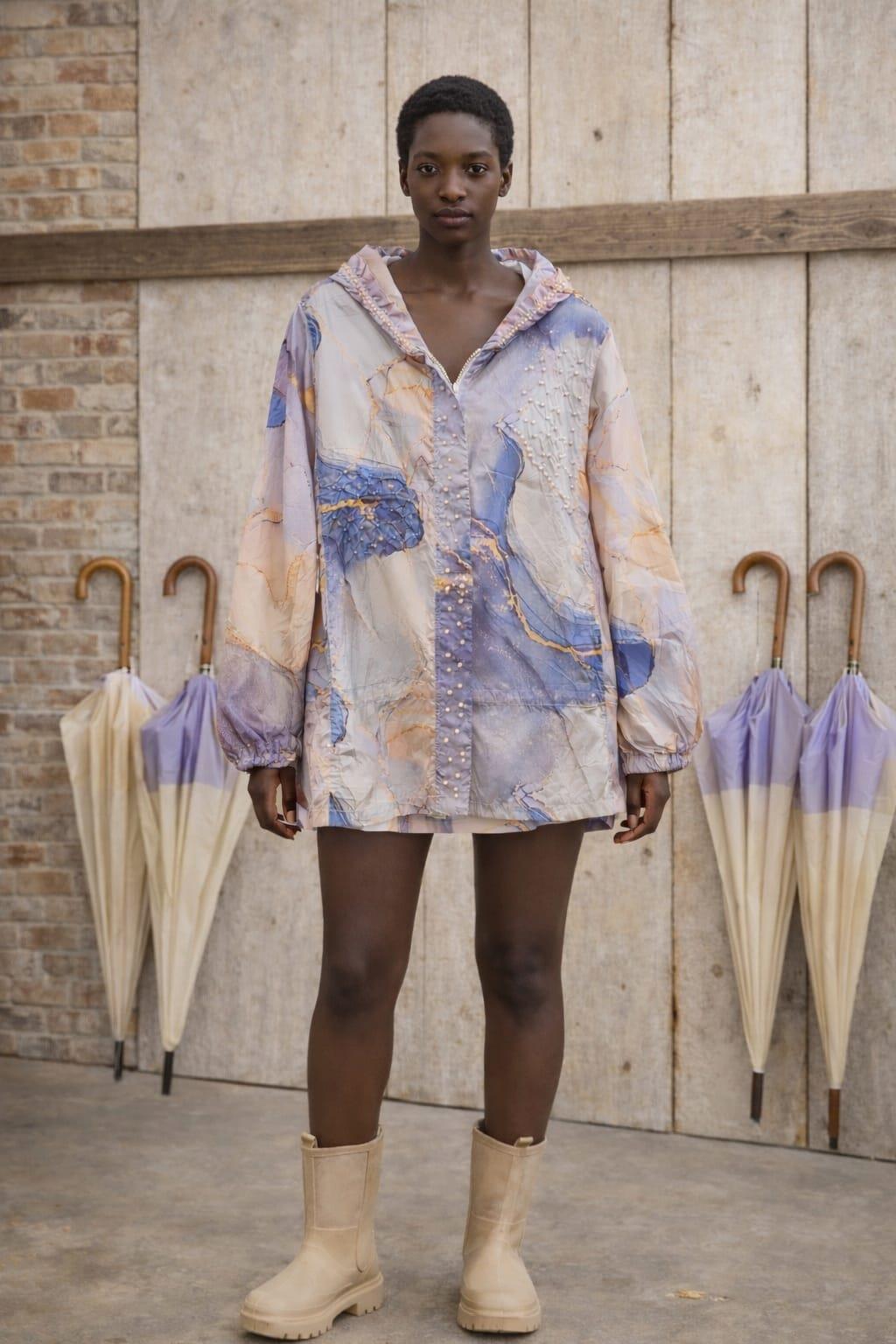 İnci El İşlemeli Yağmurluk 