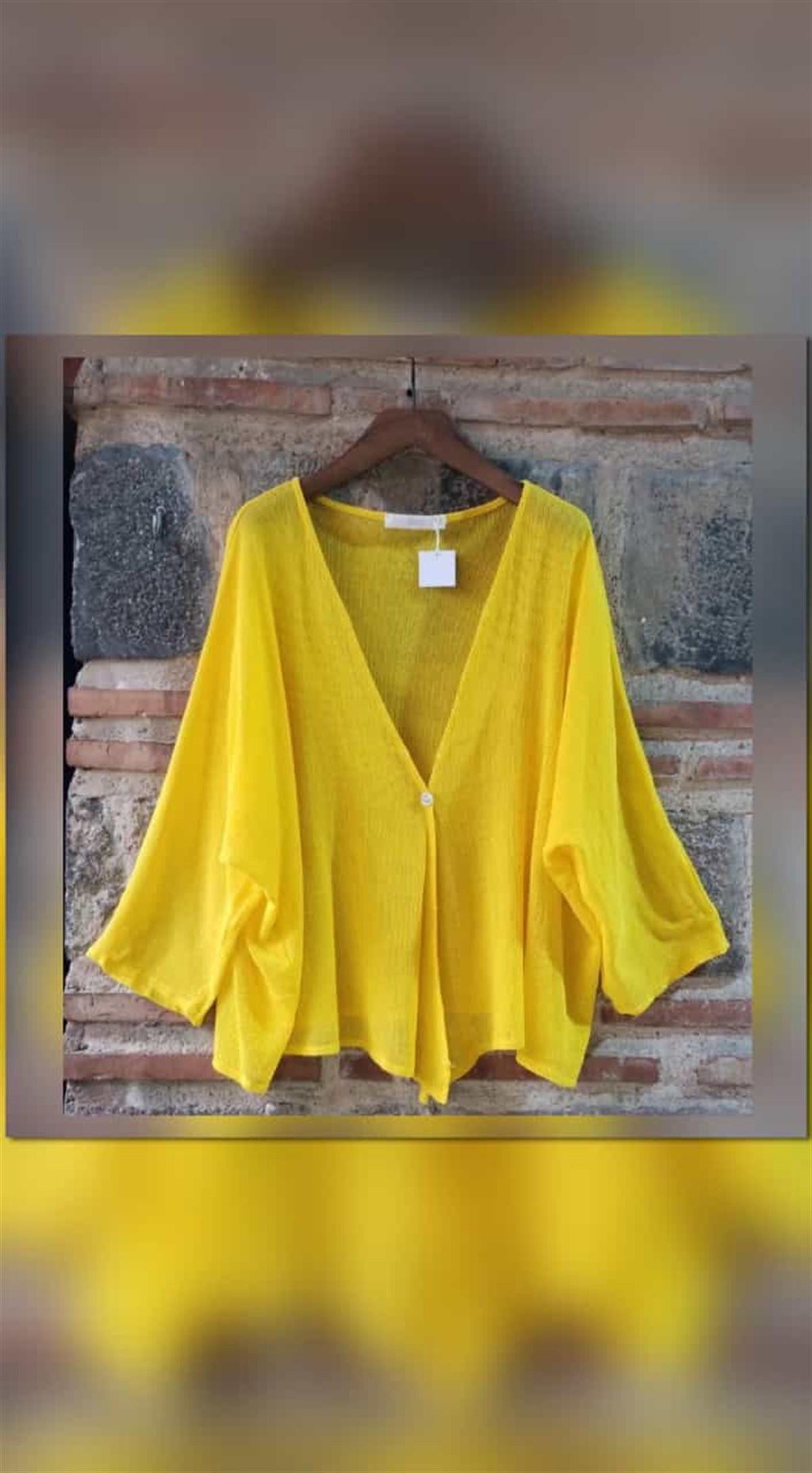 İtalyan %100 Koton File Tarzında Kumaş Tek Düğme Hırka