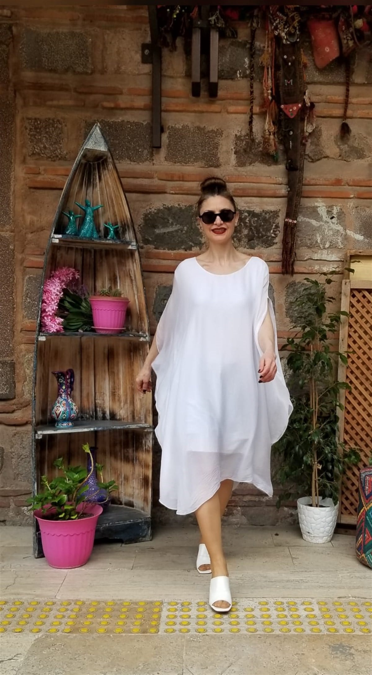 İtalyan Beyaz İpek Elbise