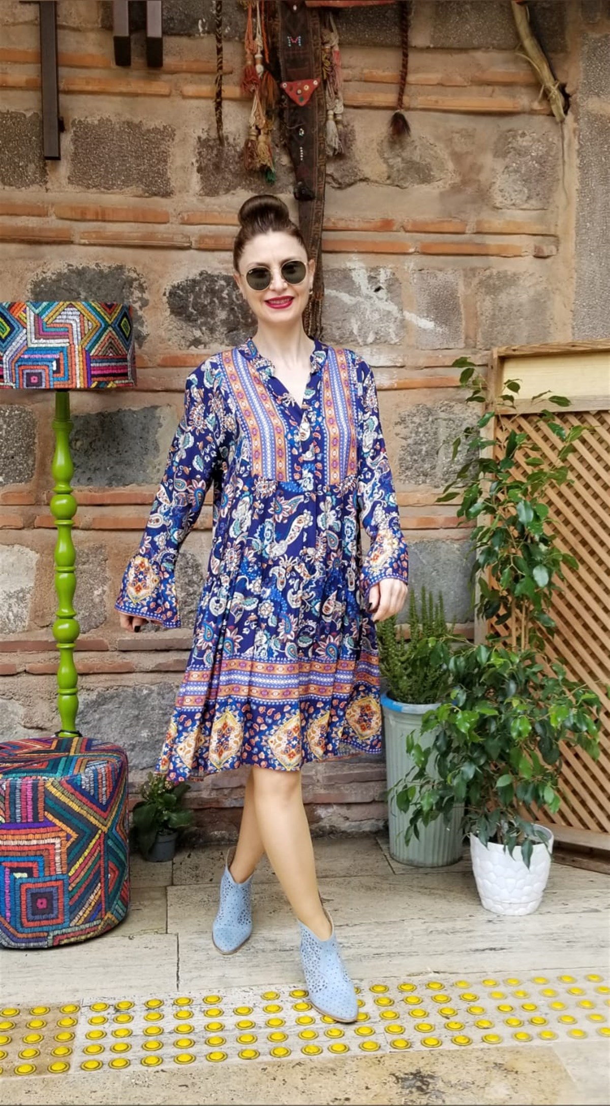 İtalyan Etnik Desenli Elbise