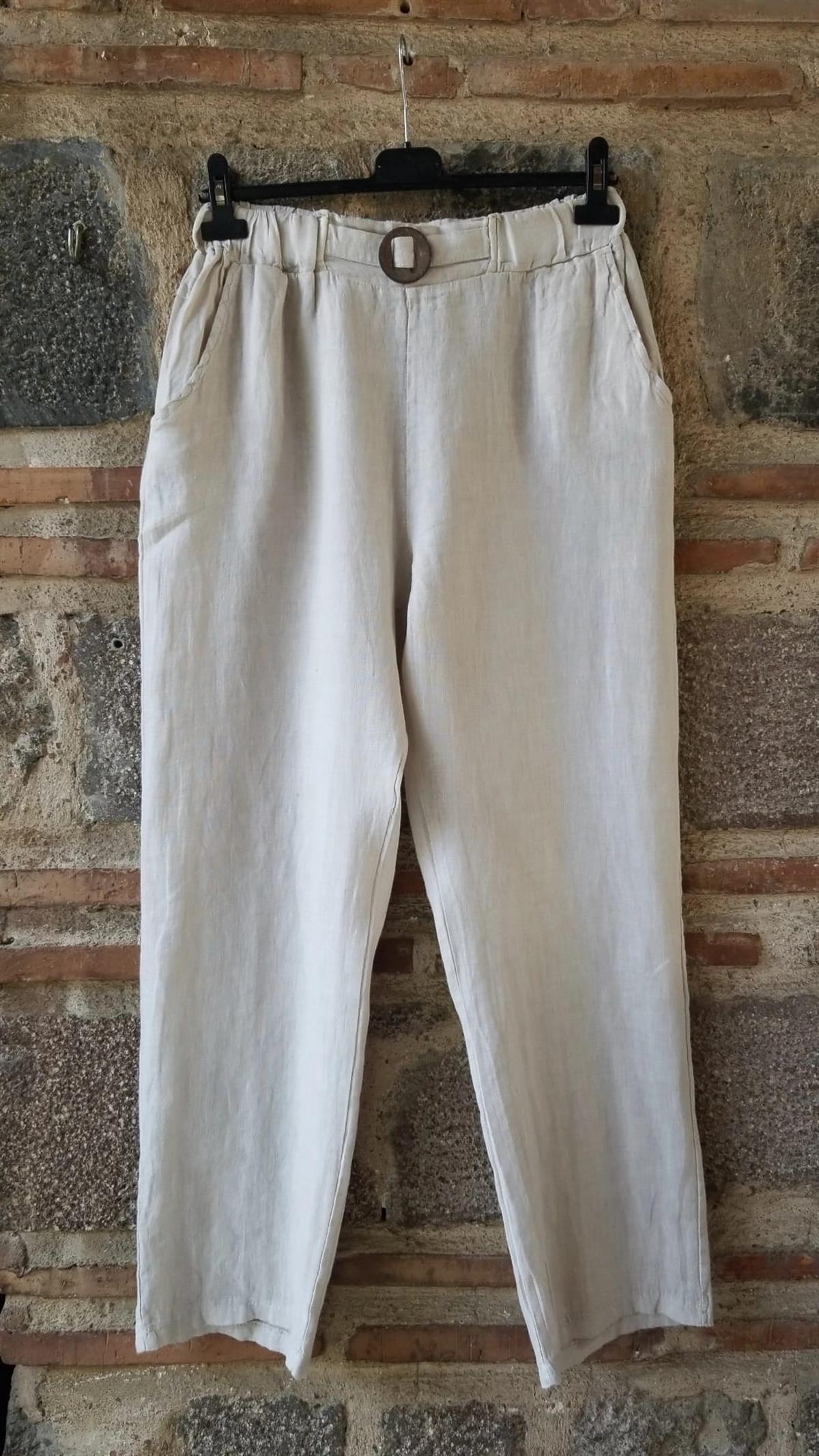 İTALYAN  HAVUÇ MODEL KETEN PANTOLON 