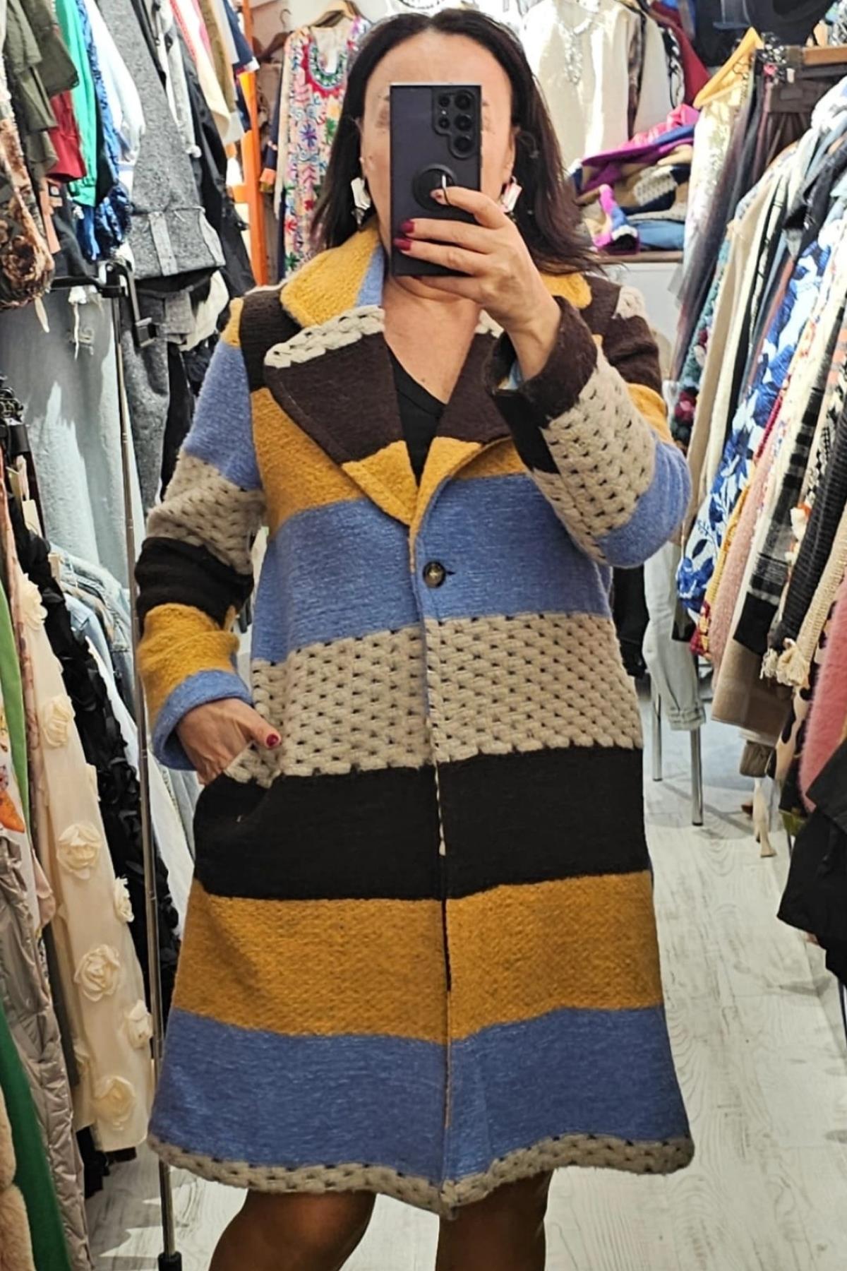 İtalyan Keçe Kumaş Astarlı Kaban Renkli