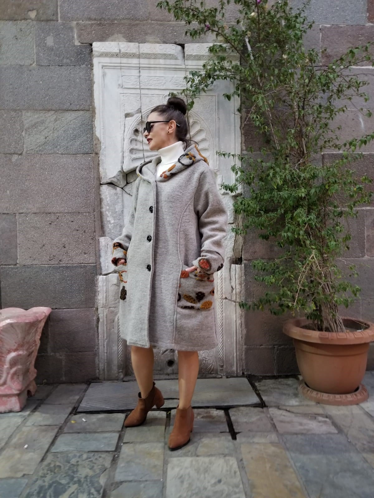 İtalyan Keçe Kumaş Kaban