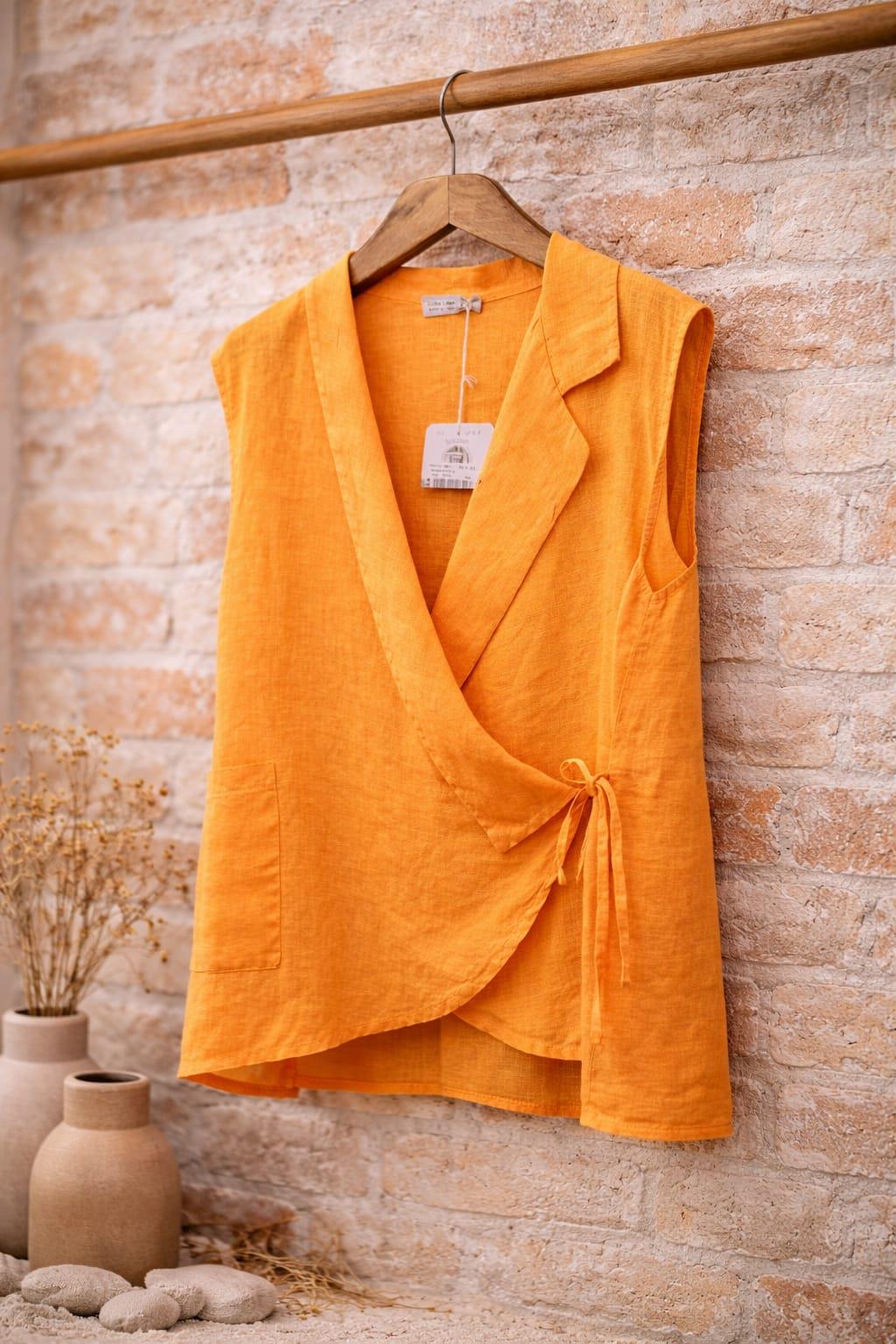 İtalyan Kuruvaze Keten Bluz