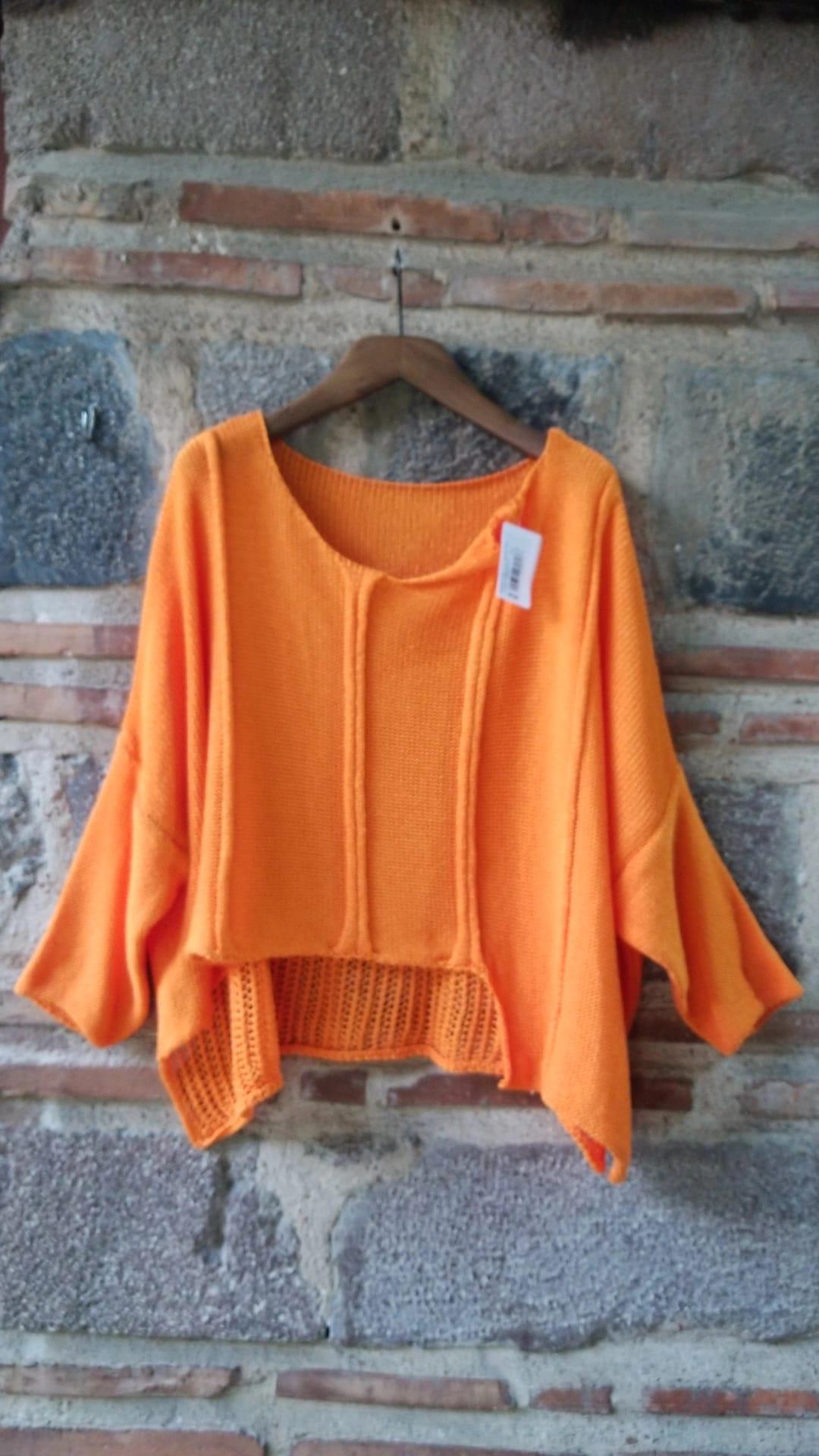 İtalyan Merserize Turuncu Bluz Standart Beden