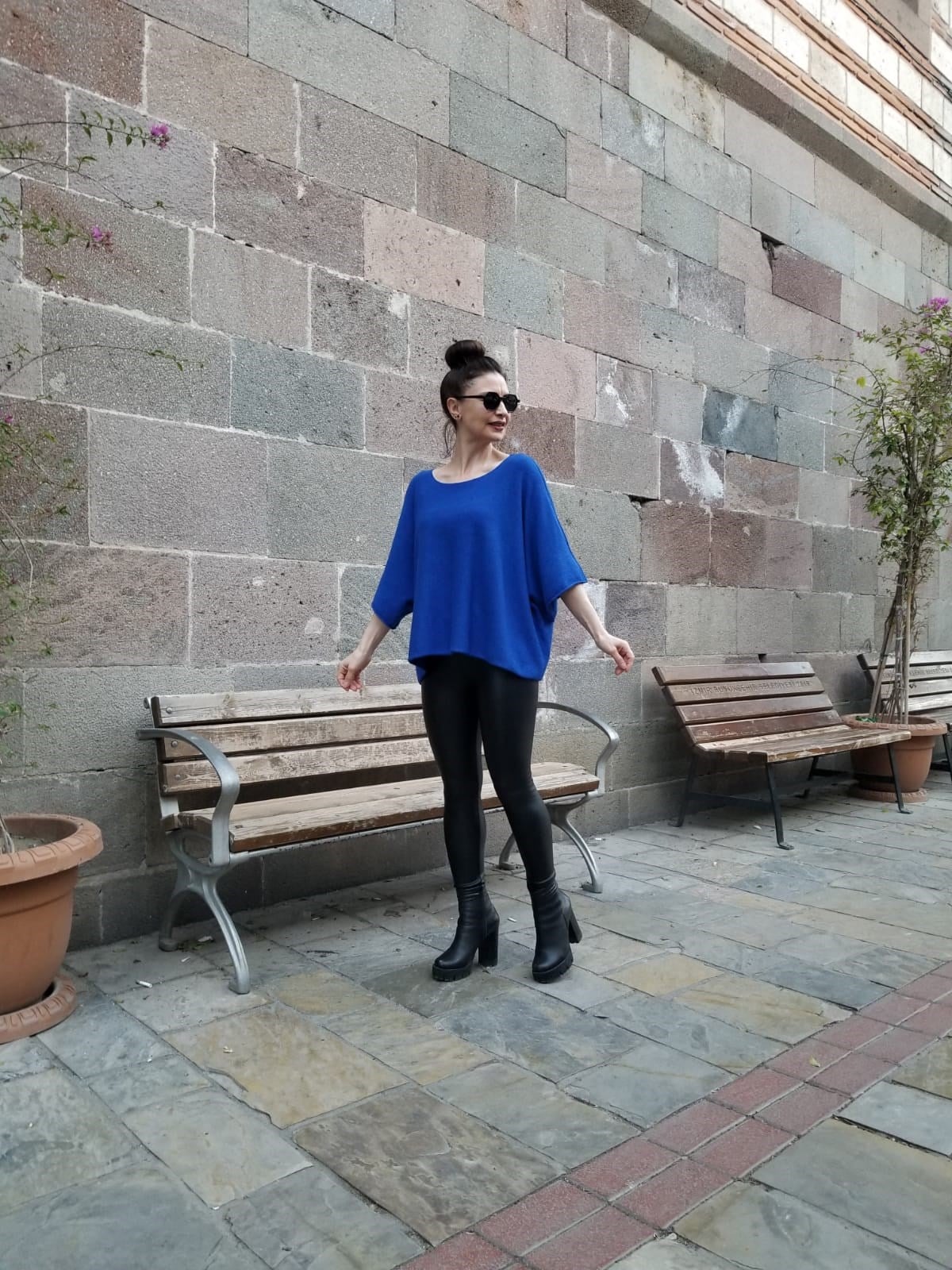 İtalyan Örme Triko Bluz Sax Mavi