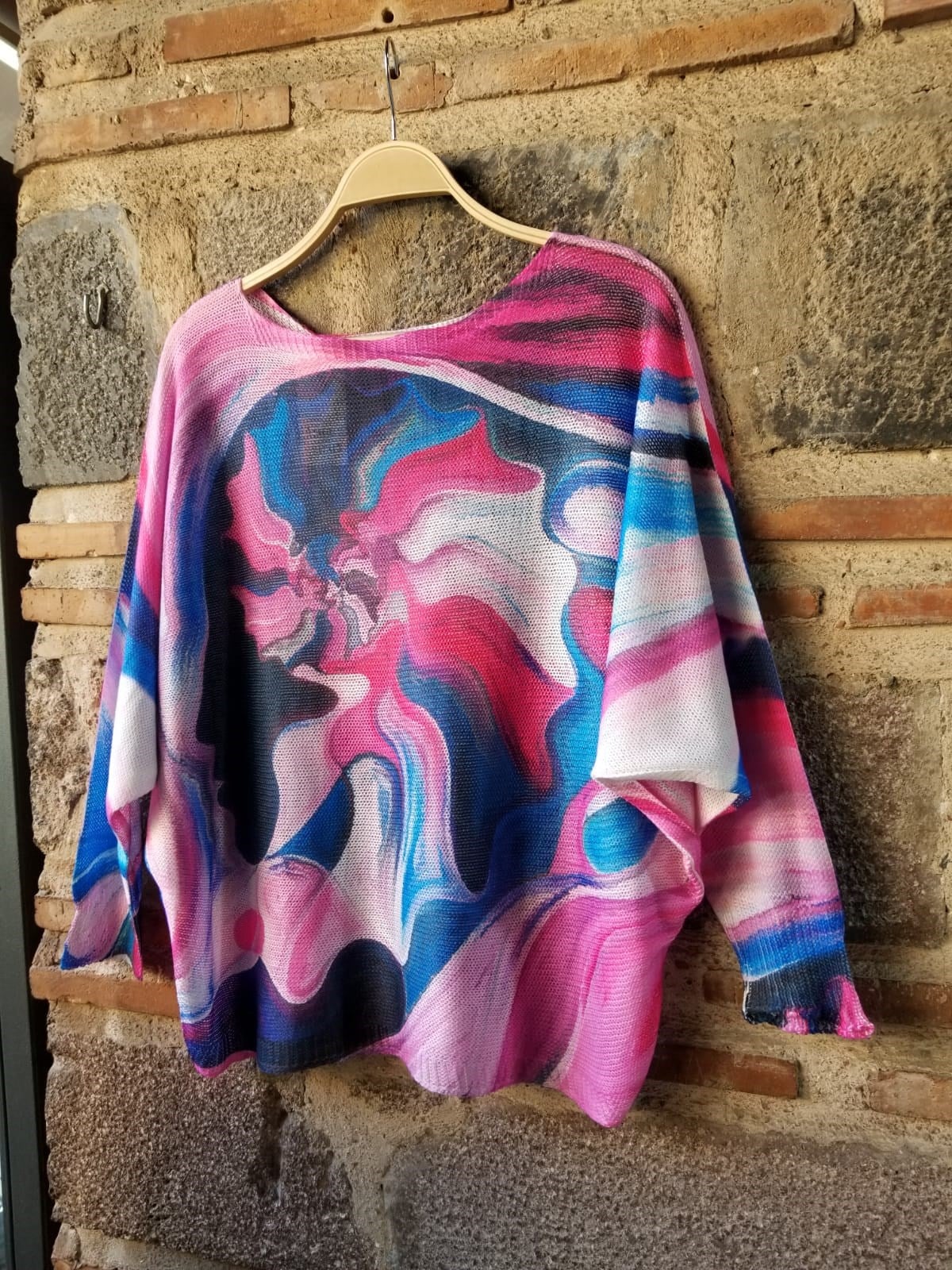 İtalyan örme triko bluz standart beden