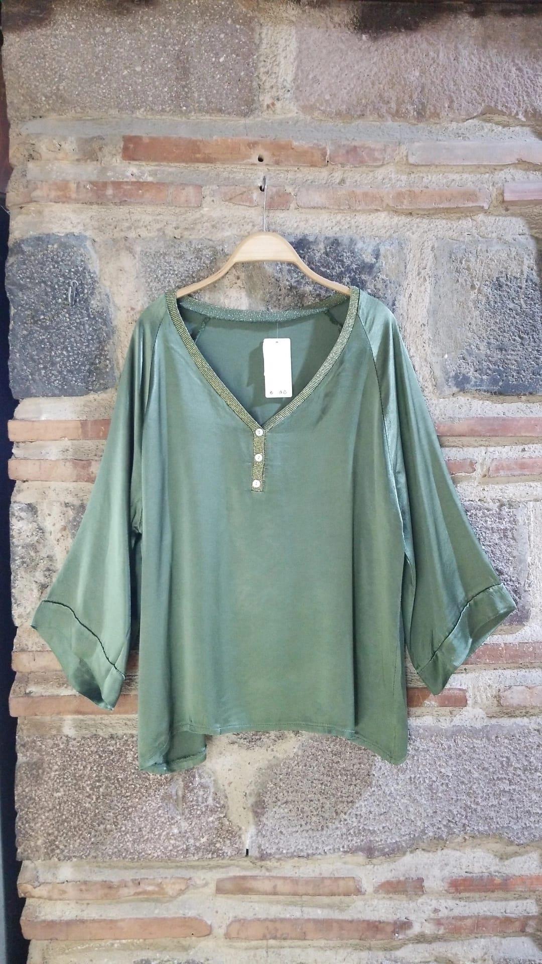 İtalyan Pamuklu İpek Saten Bluz