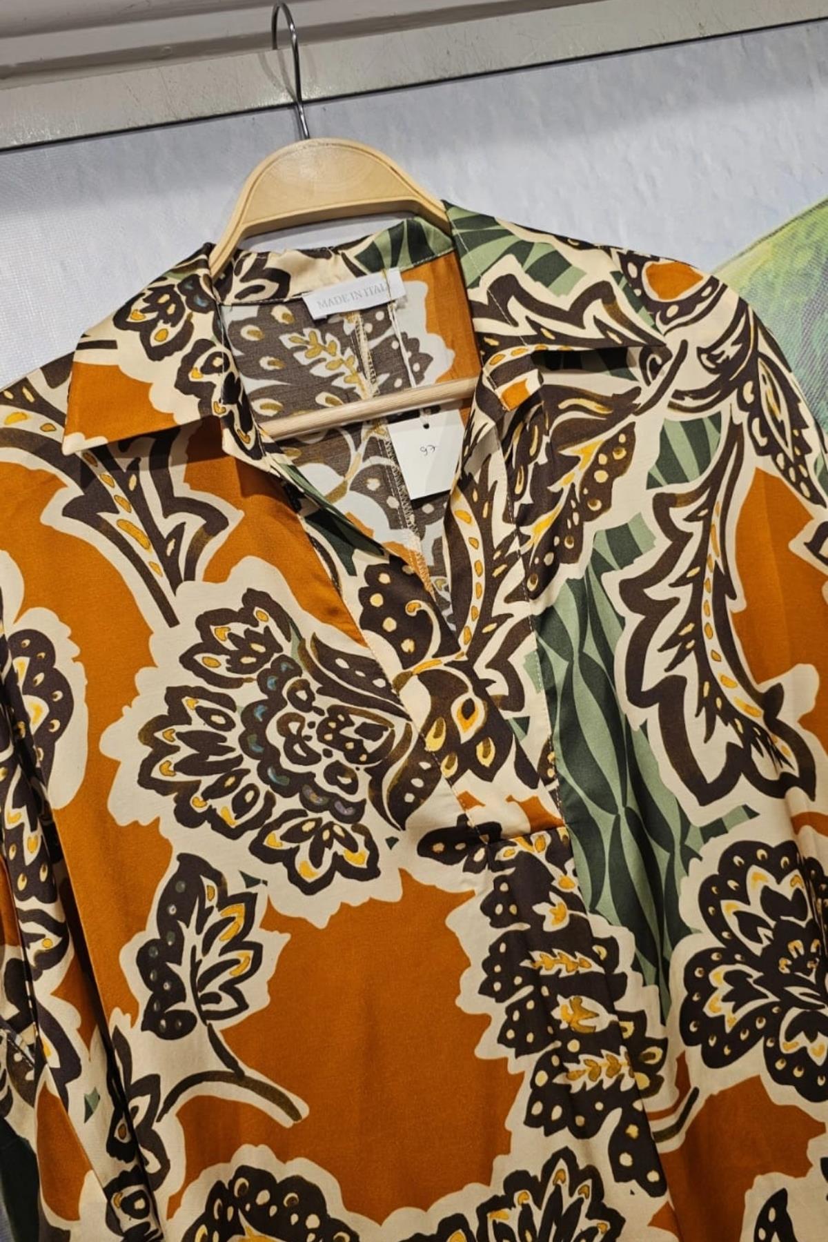 İtalyan Pamuklu Saten Desenli Taba