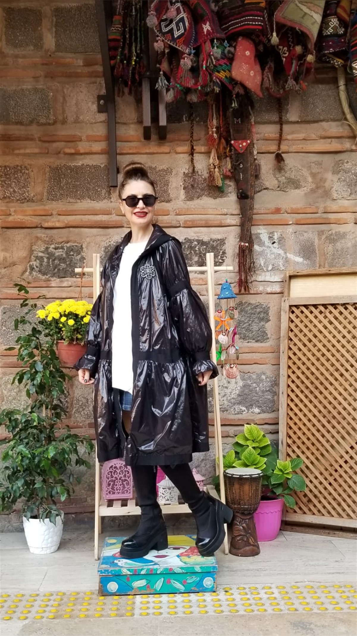 İtalyan Siyah İçi Astarlı Yağmurluk