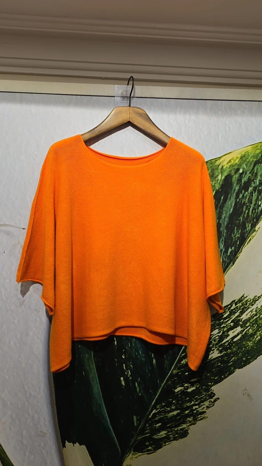 İtalyan Triko Örme  Turuncu Kazak