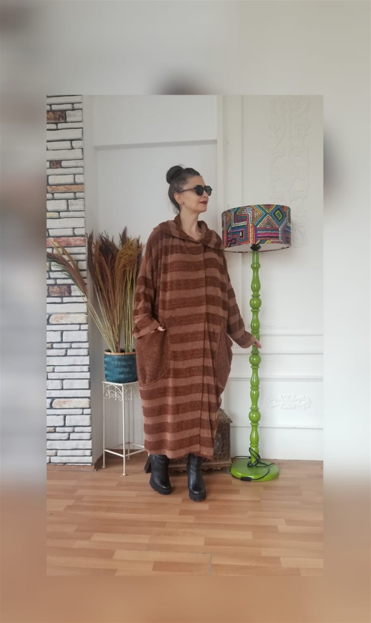 Kahverengi Uzun Hırka