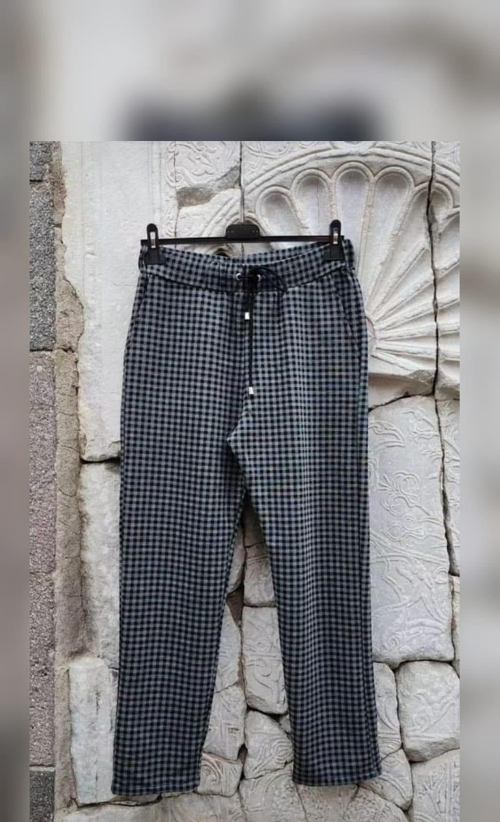 Kareli Standart Beden Pantolon