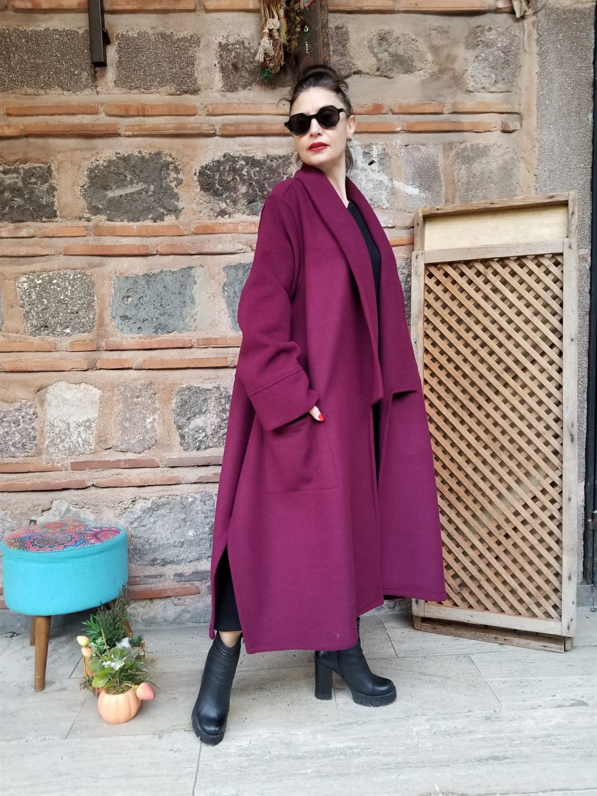 Kaşe Kumaş Standart Beden Bordo
