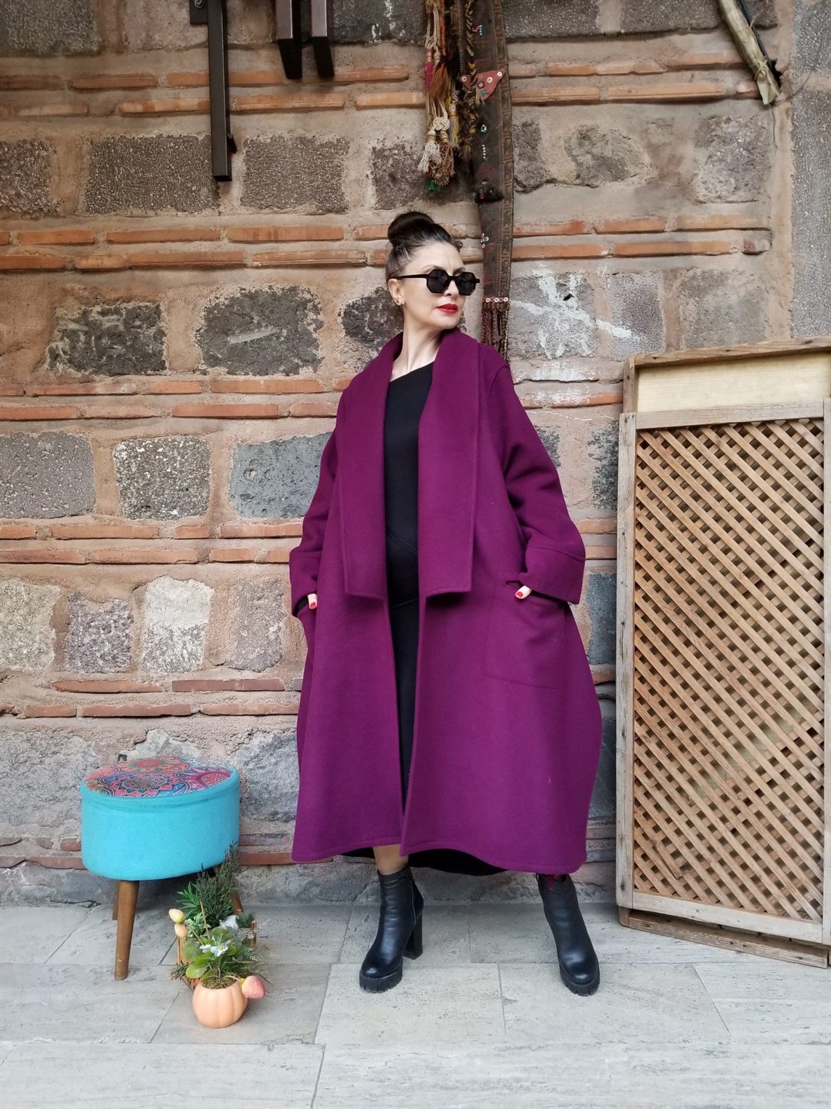 Kaşe Kumaş Standart Beden Koyu Fuşya