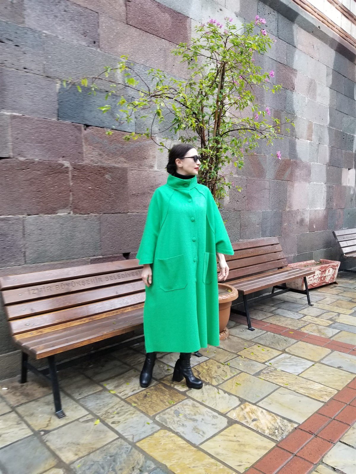 Keçe Kumaş Kaban Yeşil