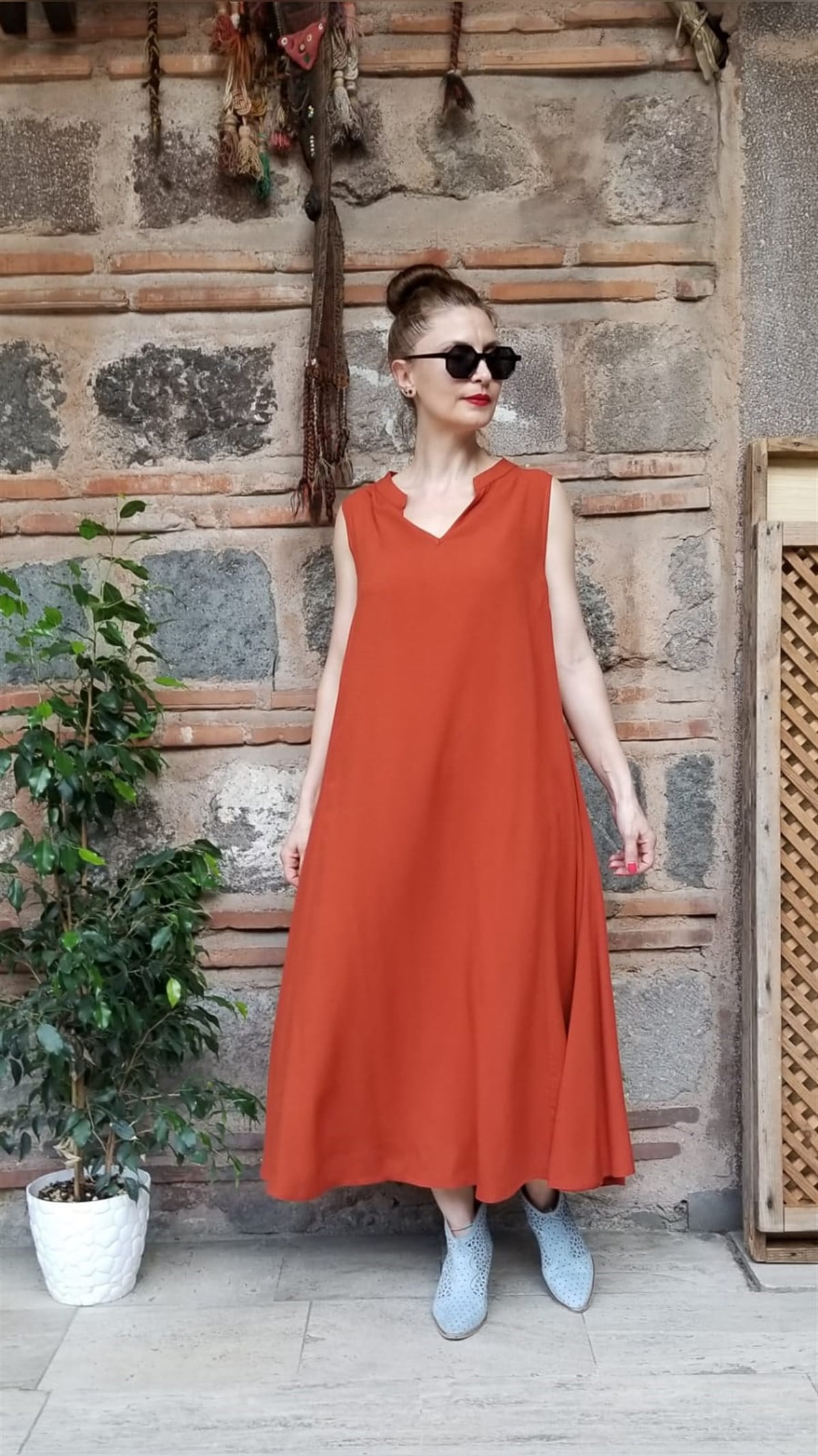 Kiremit Kolsuz Elbise