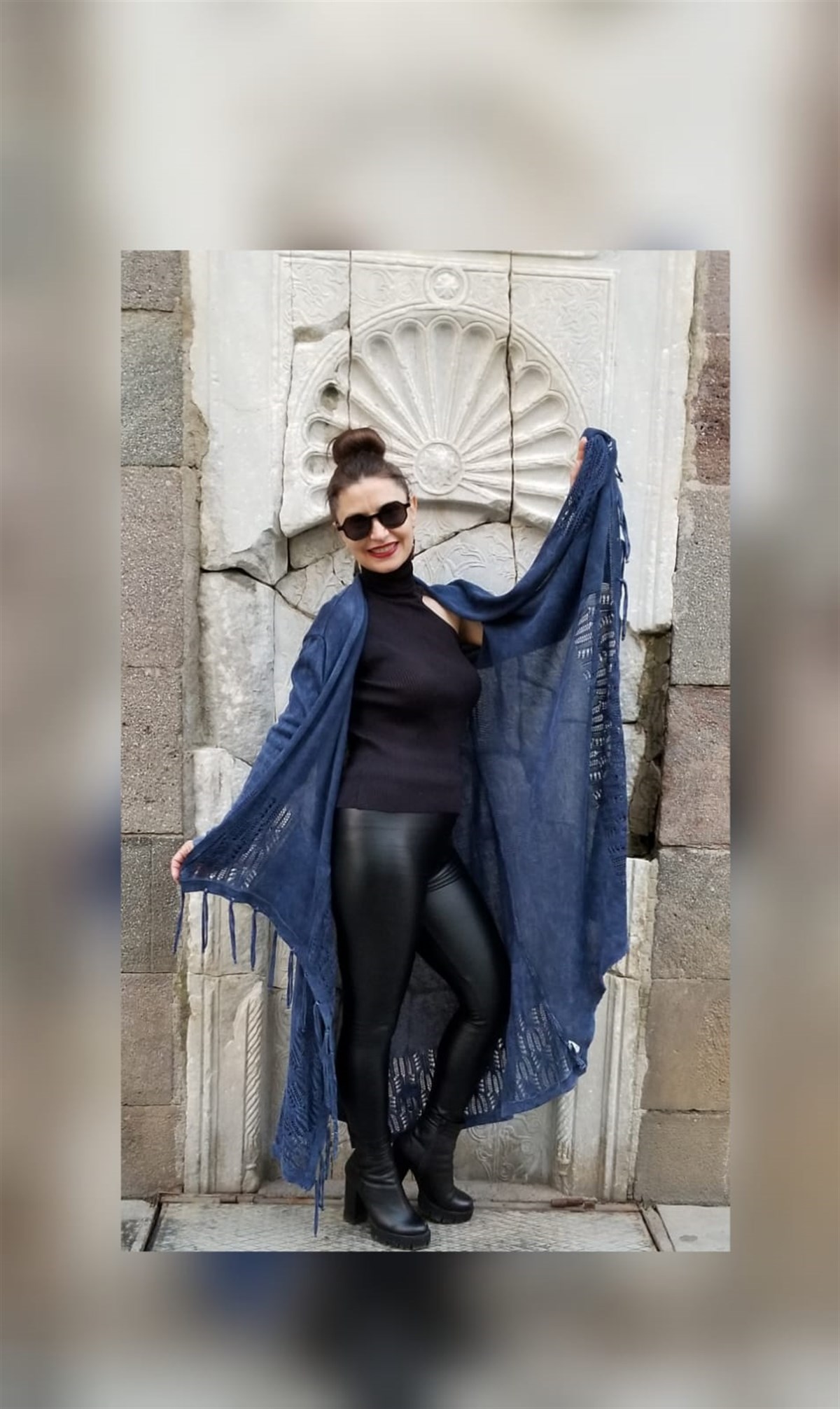 Lacivert Uzun Hırka 