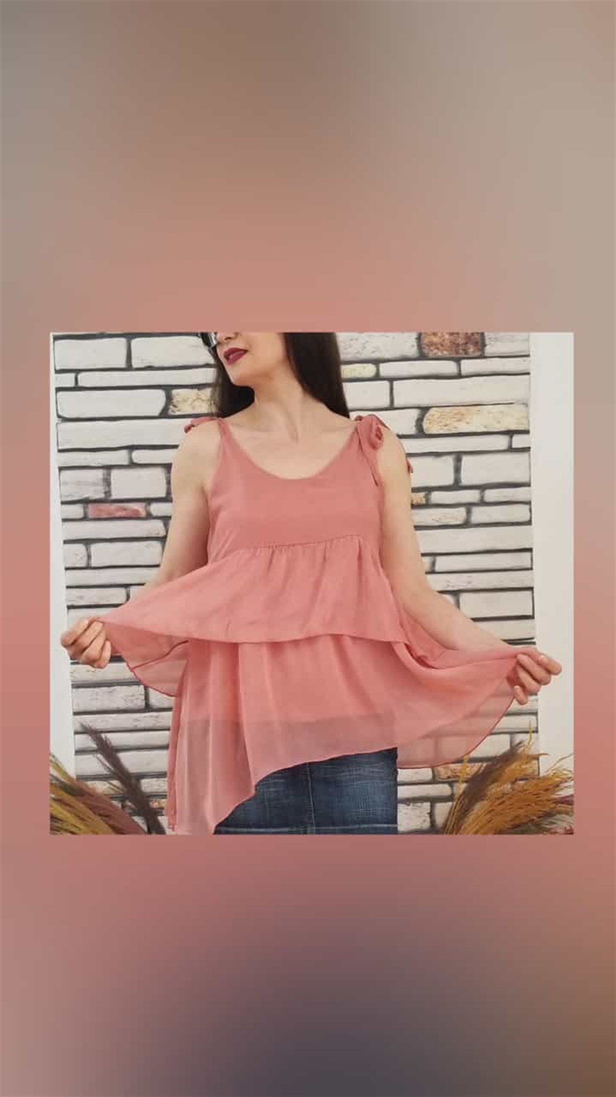 Mecan Rengi İpek Bluz İçi Astarlı