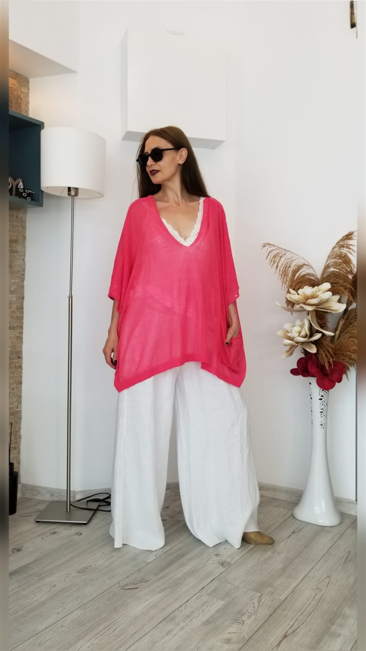 Mercan Rengi İtalyan Merserize Bluz
