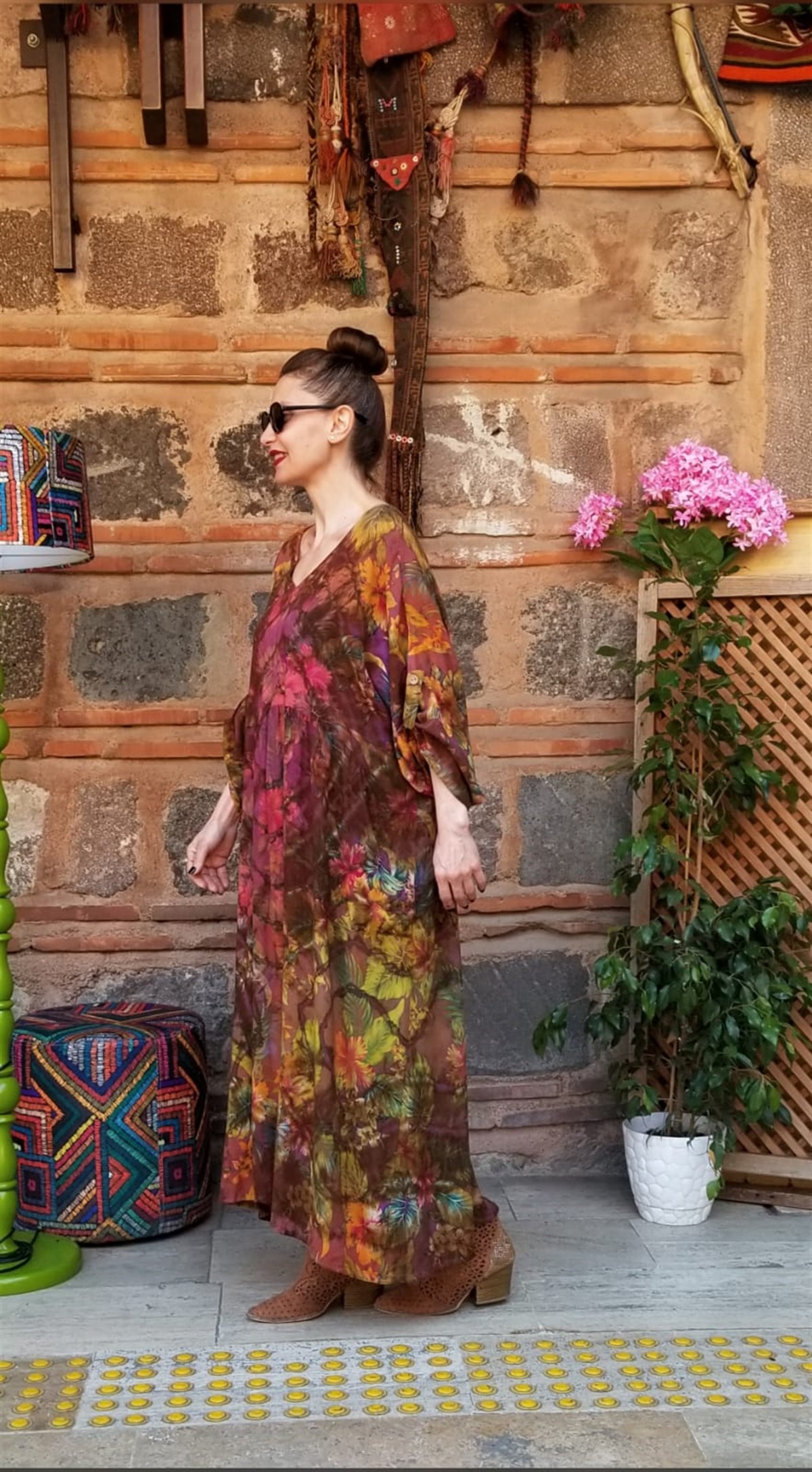 Pamuklu Viskon Kumaş Batik Salaş Elbise