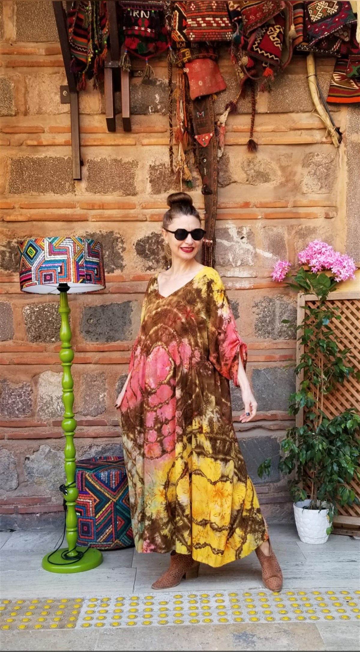 Pamuklu Viskon Kumaş Batik Salaş Elbise