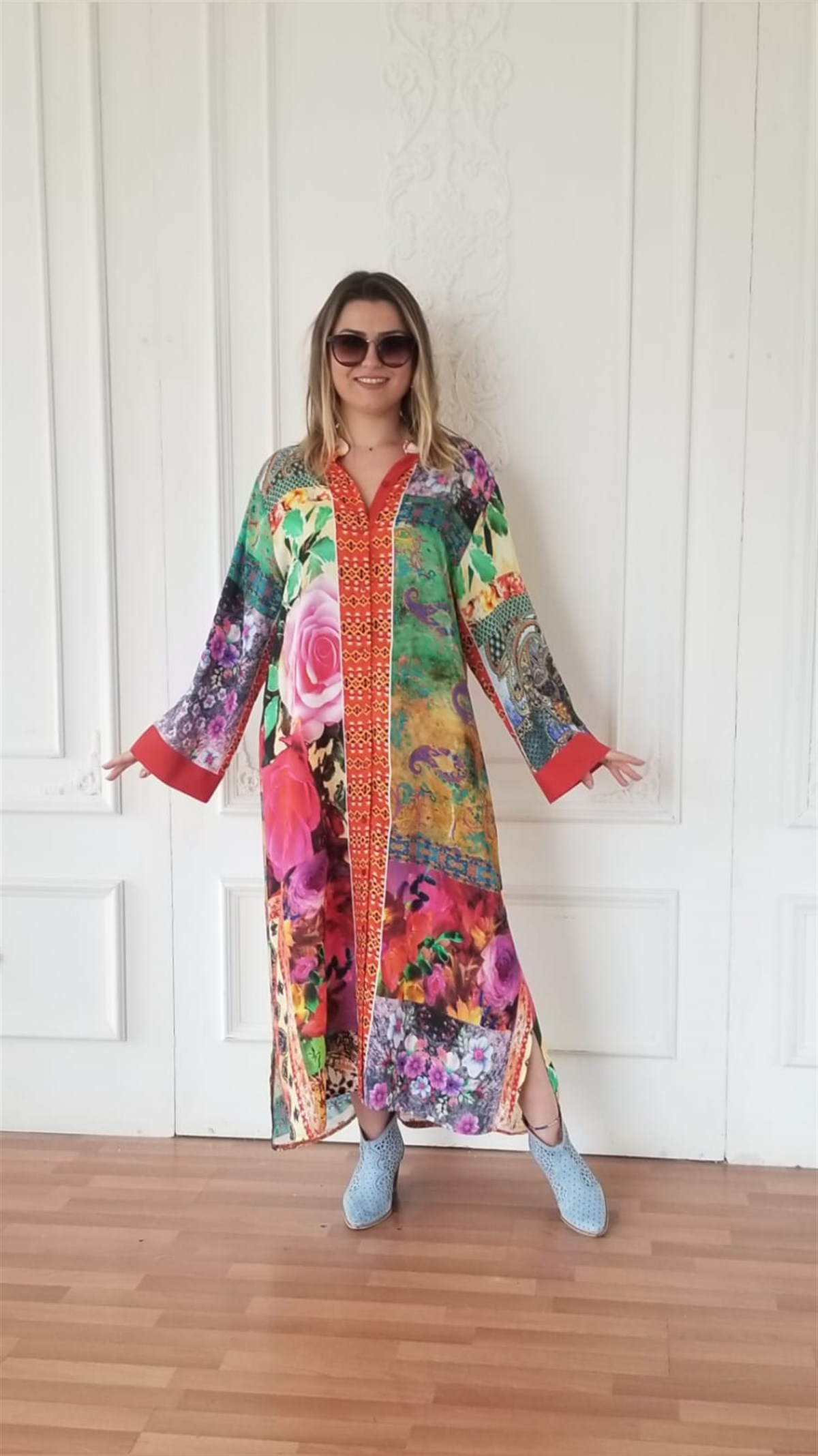 Pamuklu Viskon Kumaş Gömlek Elbise