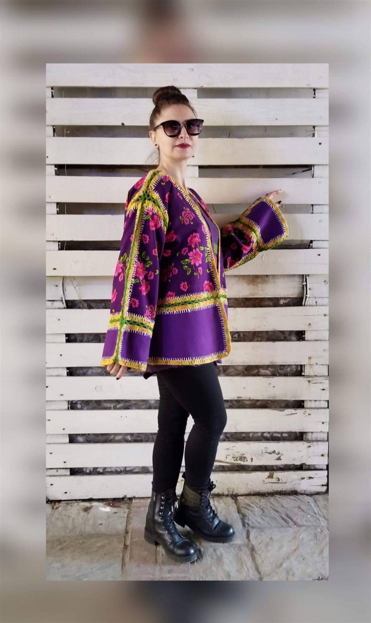 Pazen Ve Kaşe El İşi Detaylı Hırka 