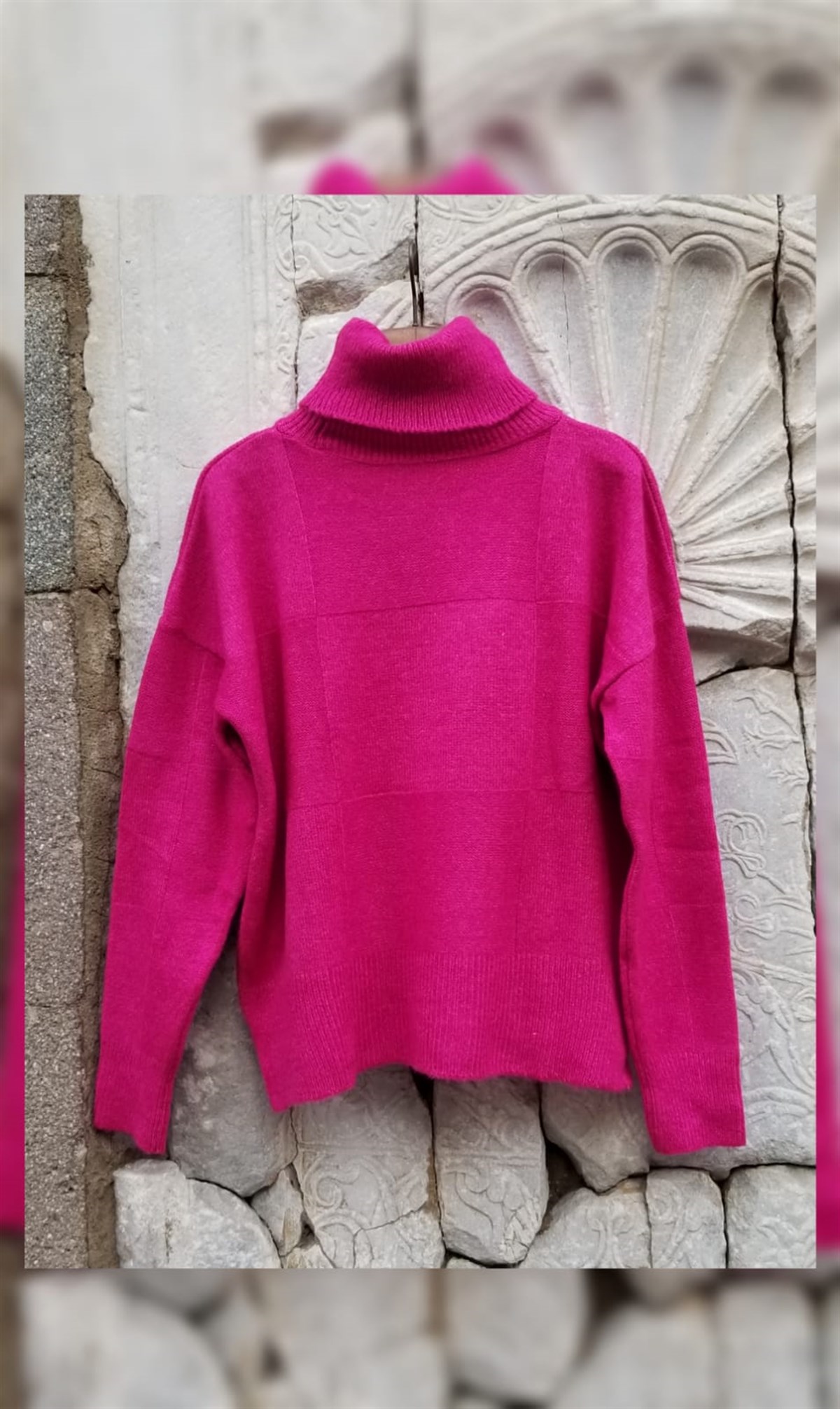 Pembe Balıkçı Yaka Kazak