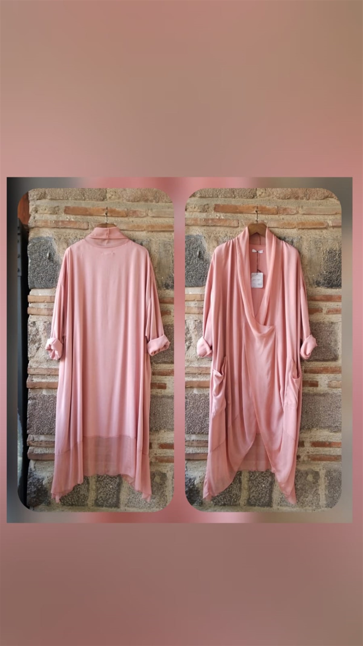 Pudura Rengi Venüs Tunik (Ön Kısmı İpek )