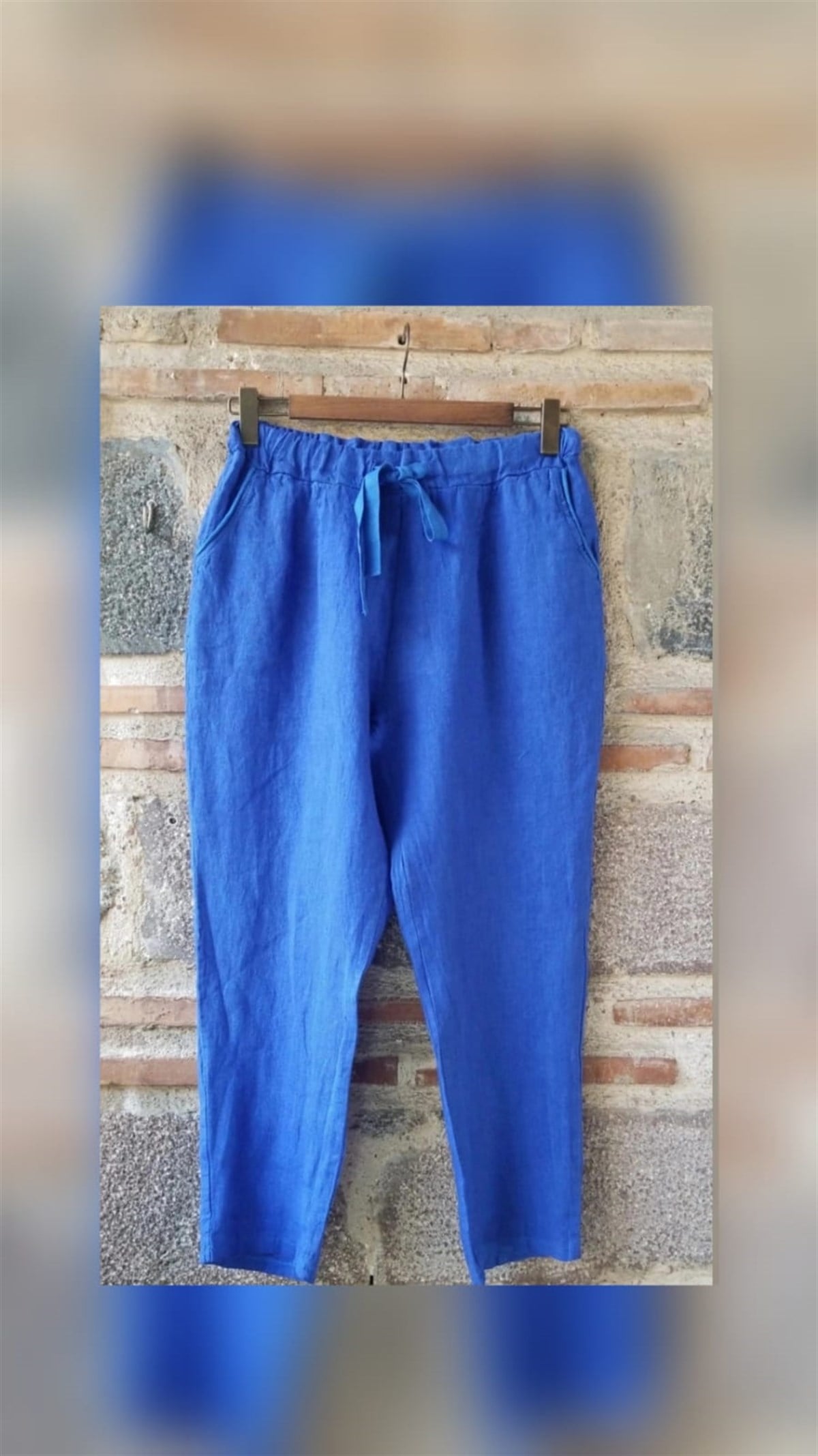 Saks Mavi Havuç Kesim Pantolon