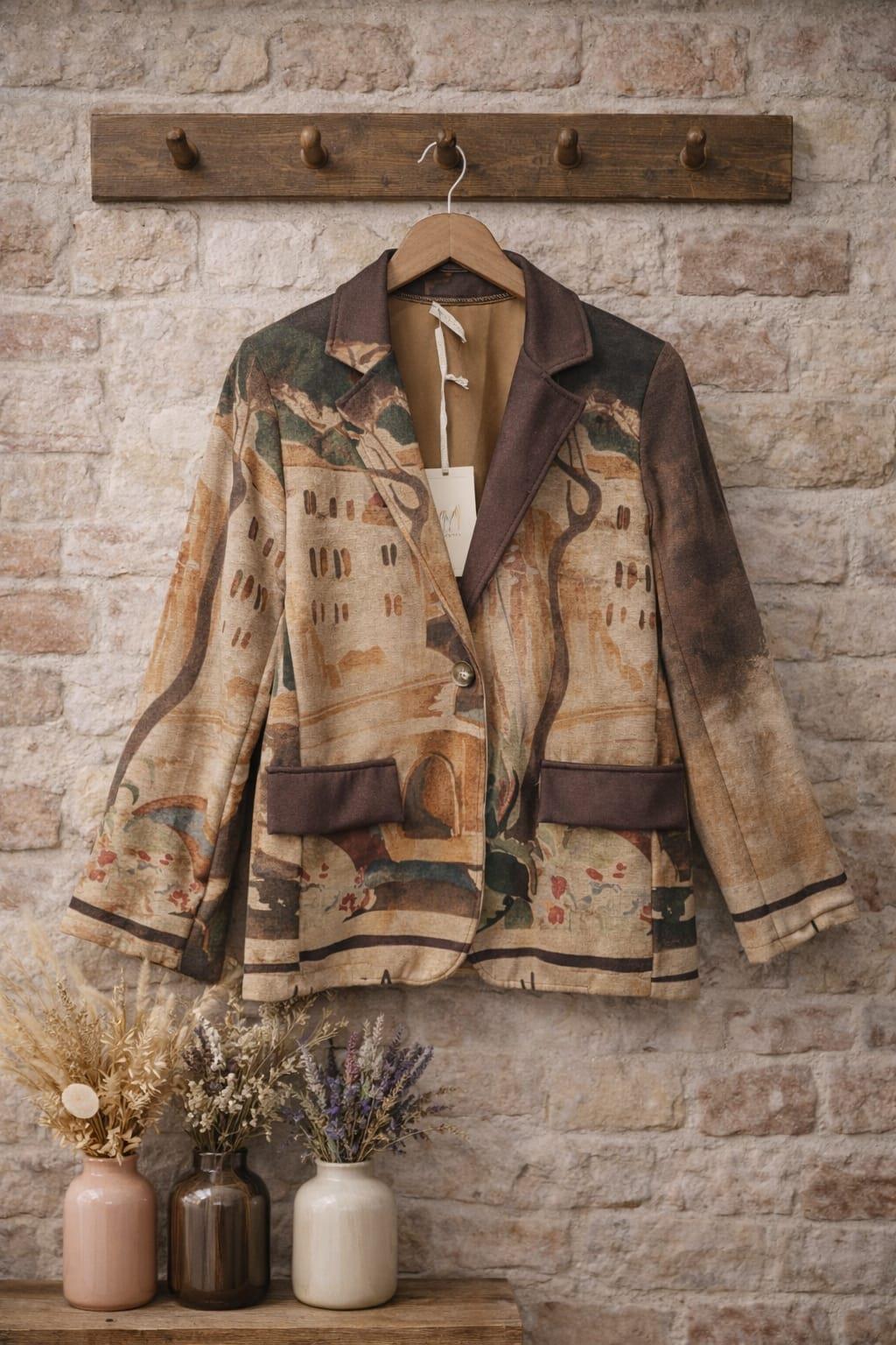 Sanatsal Cep Detaylı Blazer Ceket