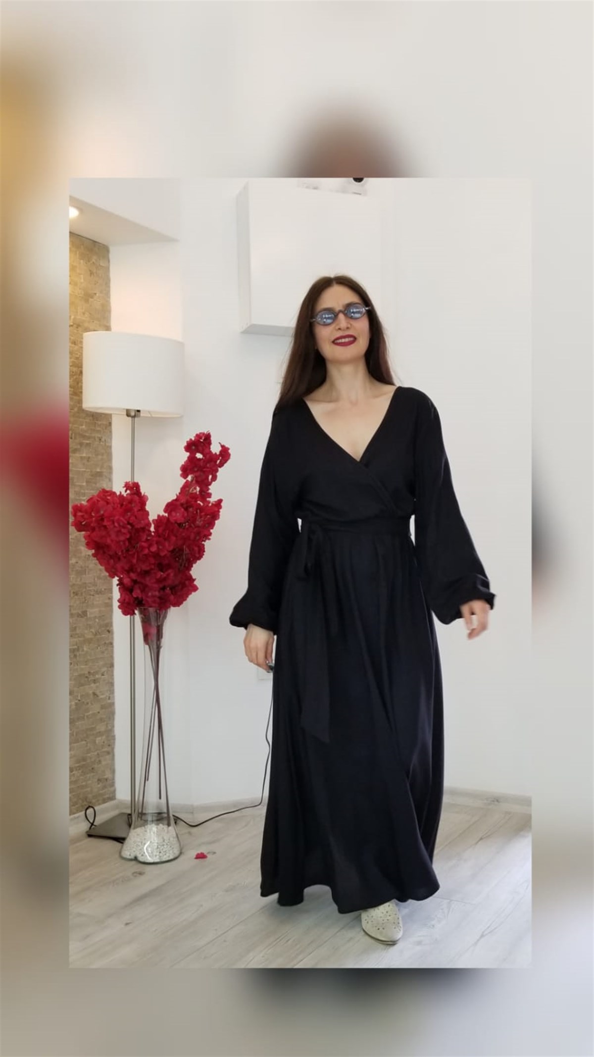 Siyah Kruvaze Elbise