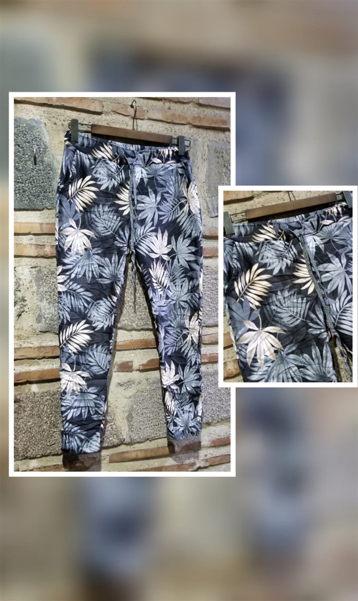 Siyah Yaprak Pantolon