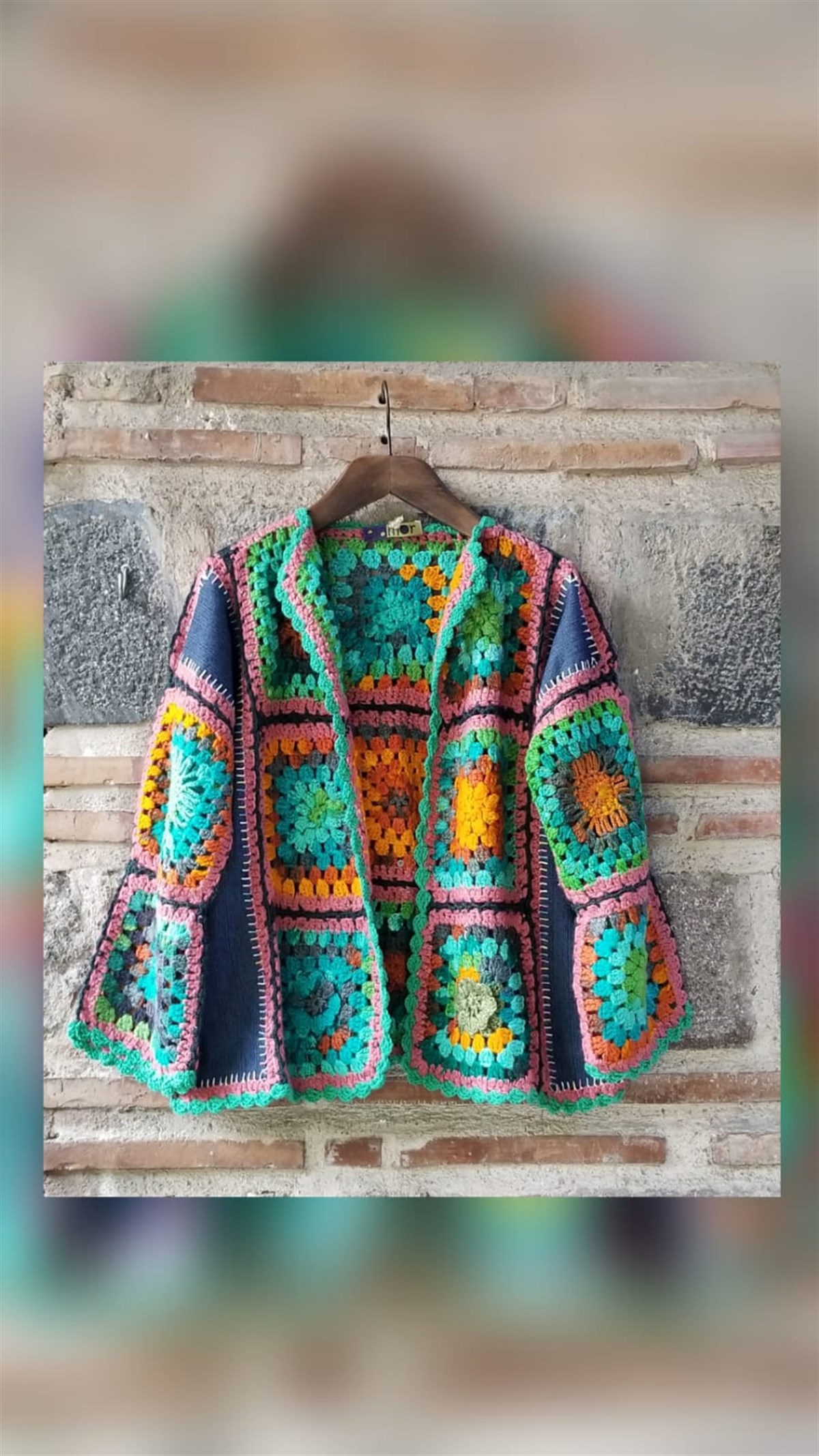 Tığ İşi Kot Detaylı Hırka