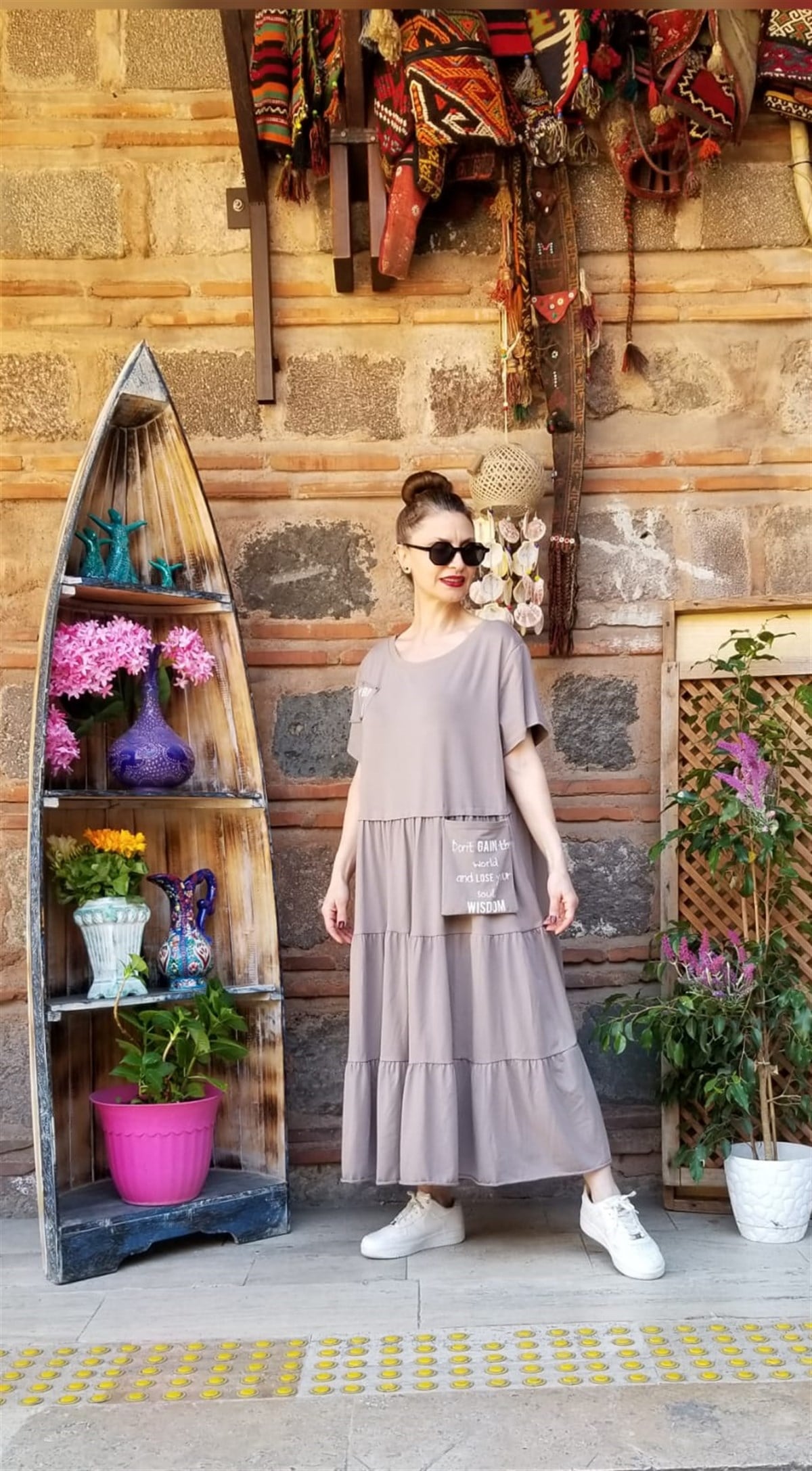 Vizon Önü Cepli Elbise