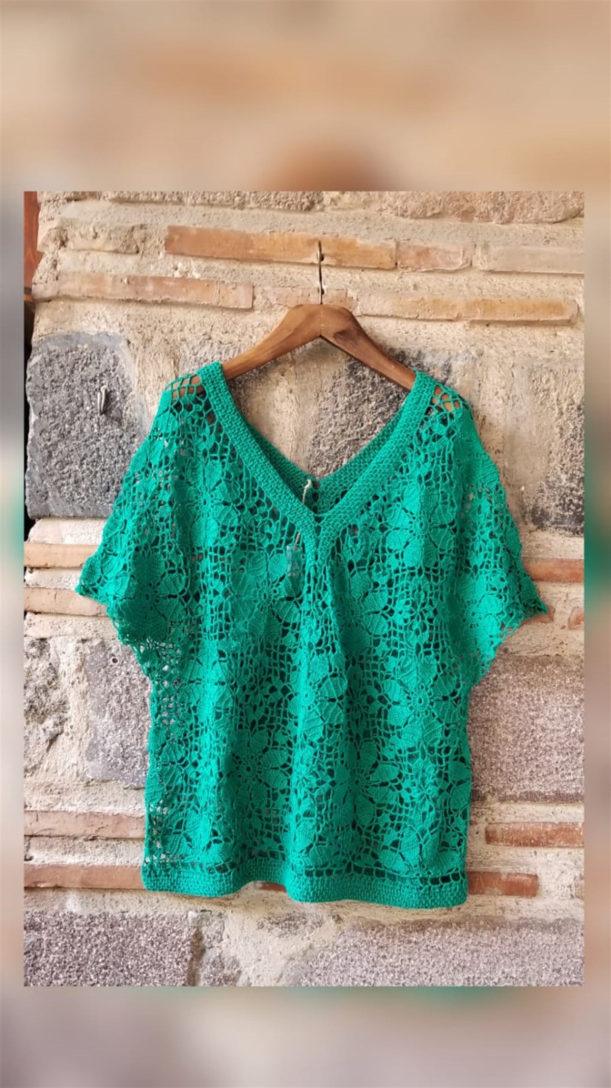 Yeşil Tığ İşi Bluz
