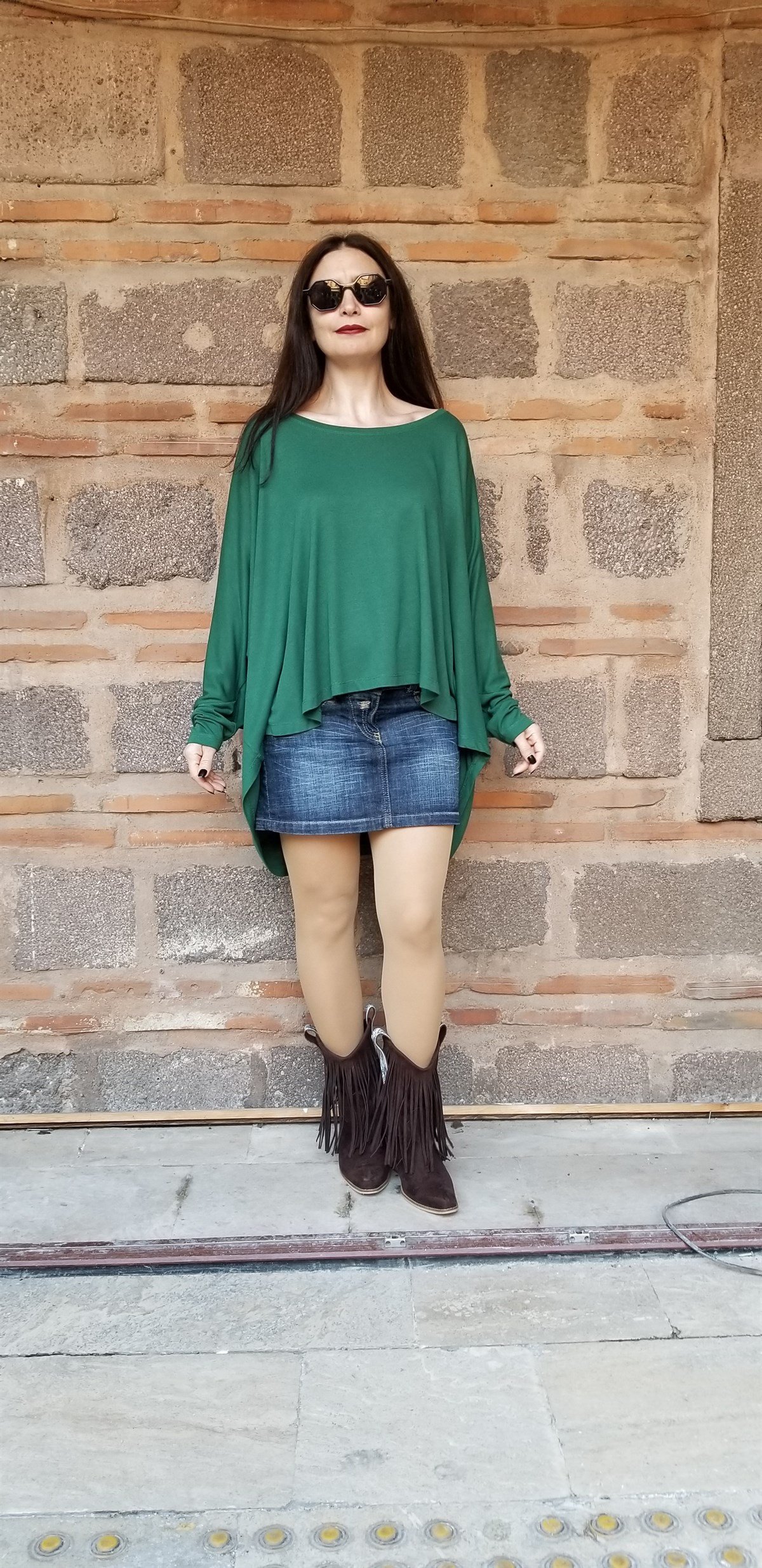 Zümrüt Yeşili Bluz (Triko Kumaş)