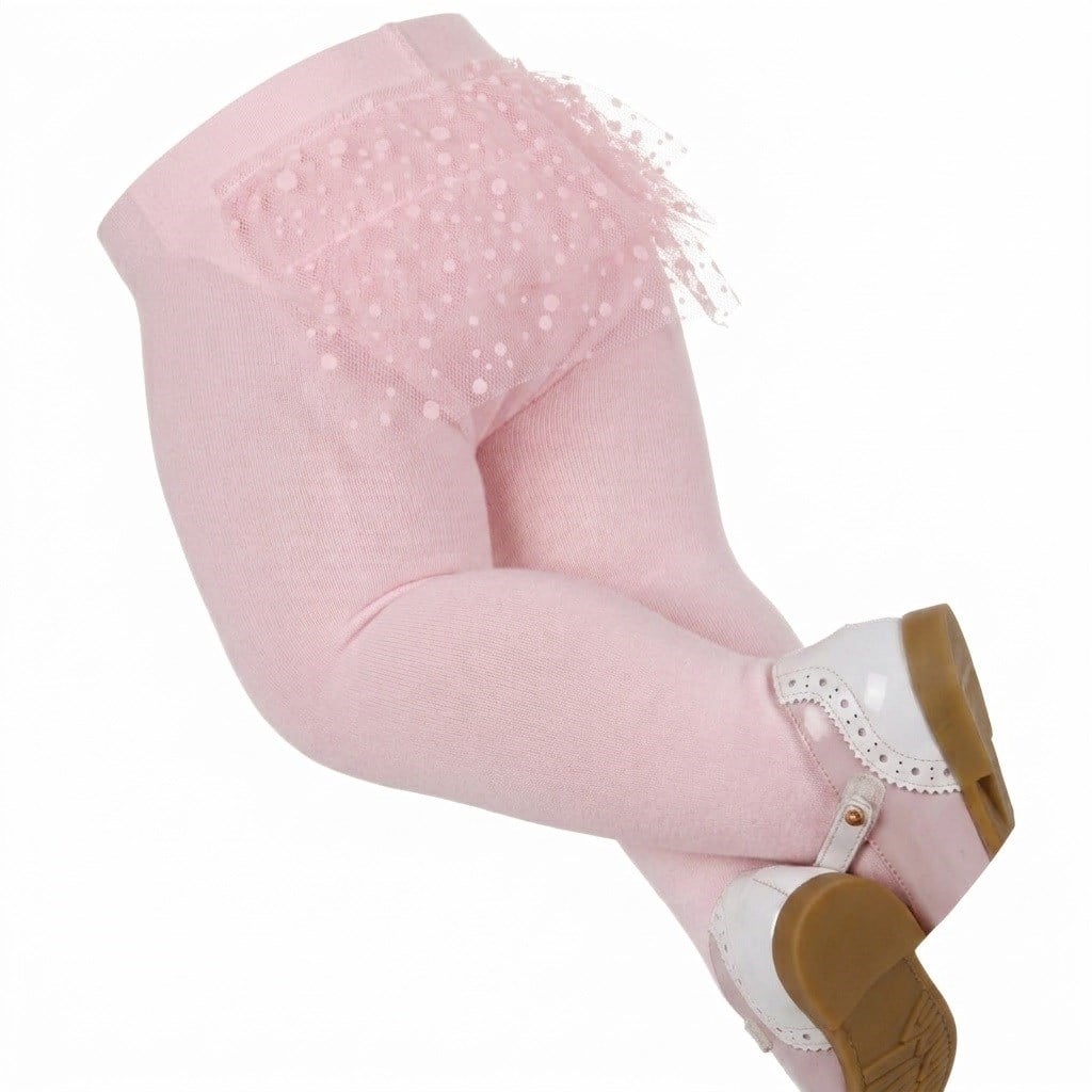 Bebek Poposu Tüllü Mikro Külotlu Çorap - Pembe