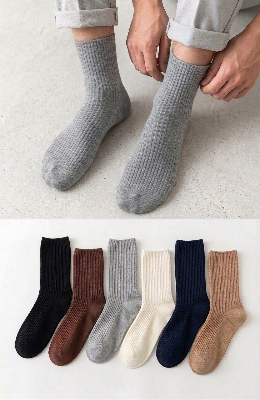 Erkek Naturel Fiber Rahat Esnek Konforlu Çorap - Gri