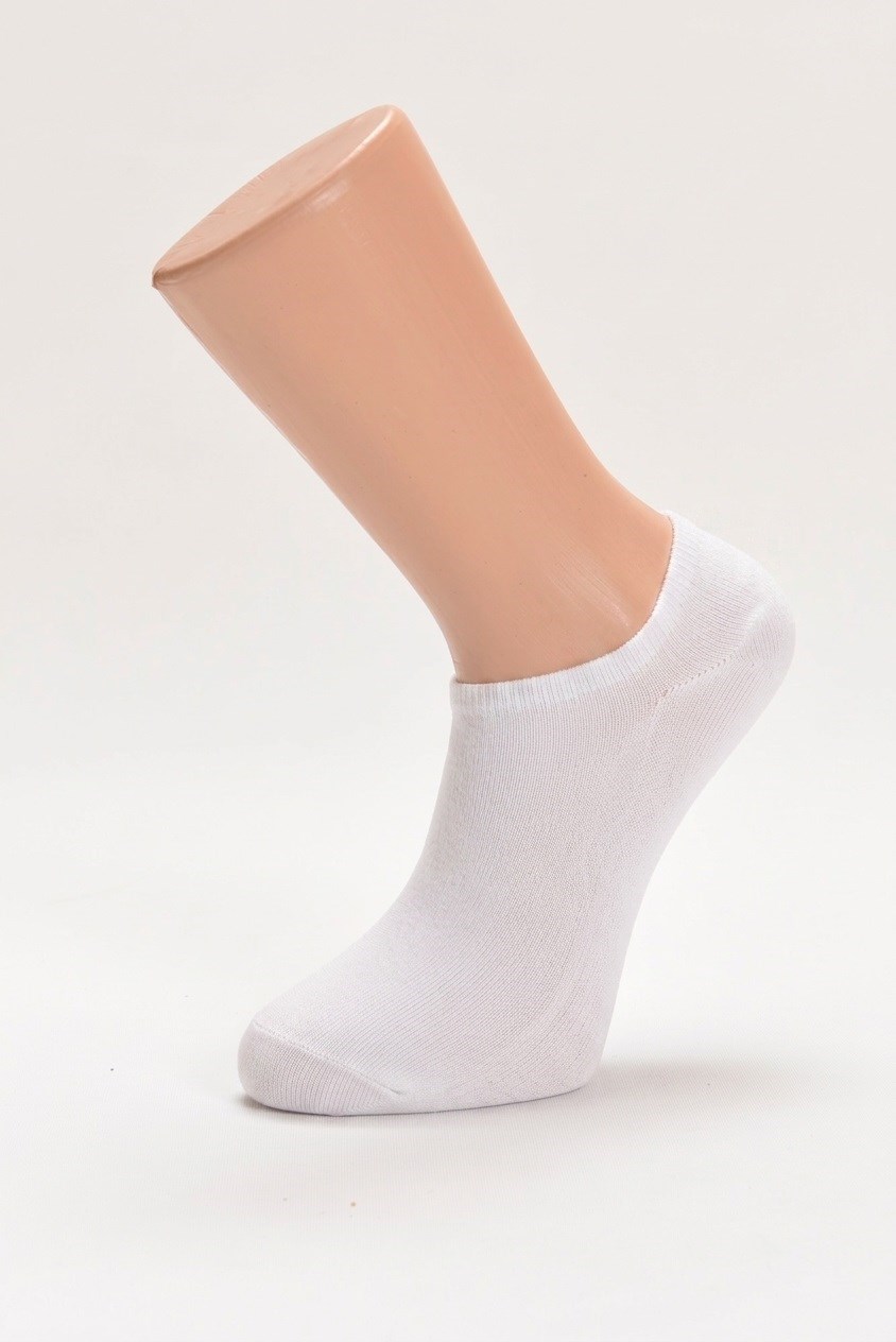 Erkek Naturel Fiber Sneaker Çorap - Beyaz
