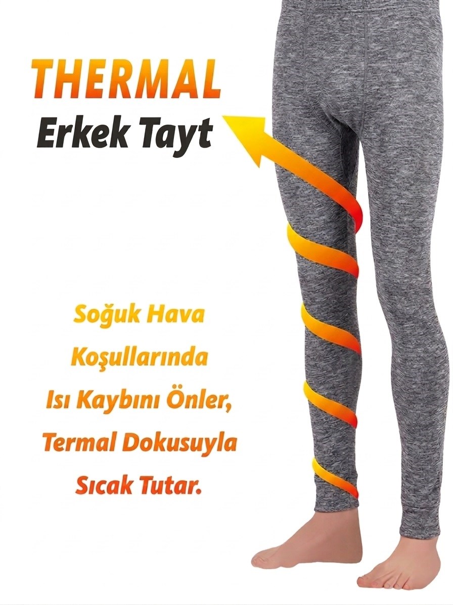 Erkek Termal Tayt - Muline Gri