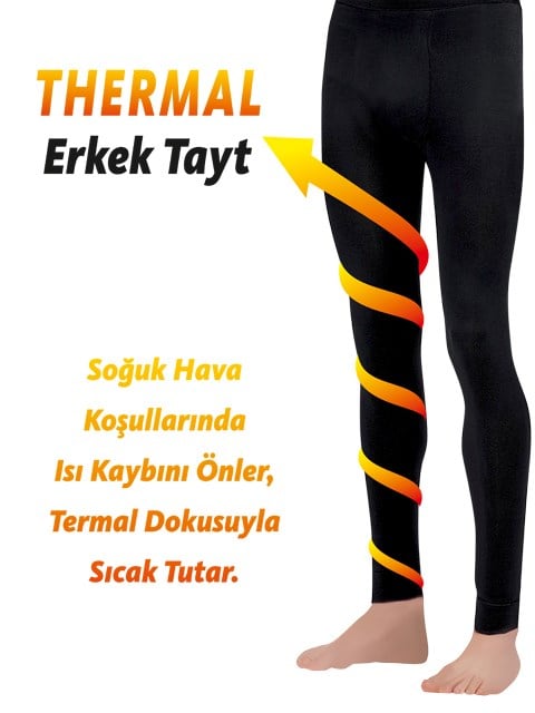 Erkek Termal Tayt - Siyah
