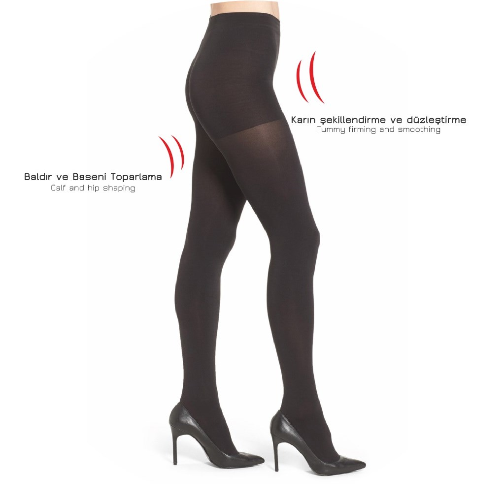 Kadın Body Control Korseli Külotlu Çorap - Siyah