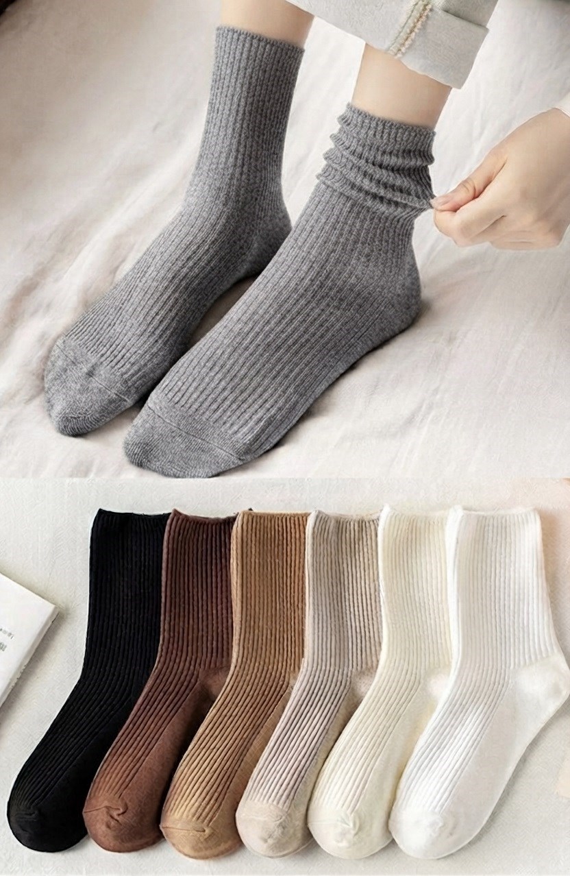 Kadın Naturel Fiber Rahat Esnek Konforlu Soket Çorap - Gri