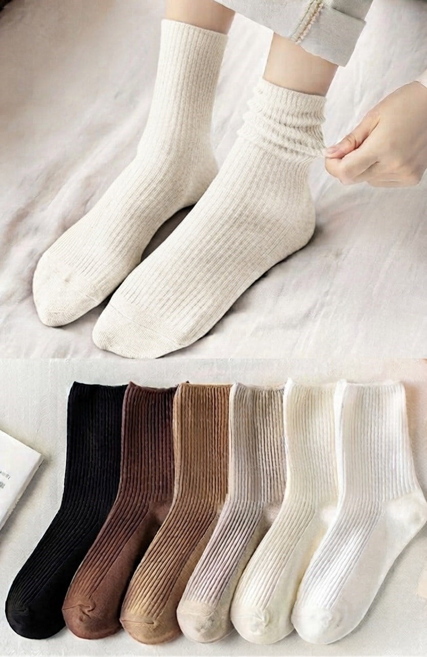Kadın Naturel Fiber Rahat Esnek Konforlu Soket Çorap - Ekru